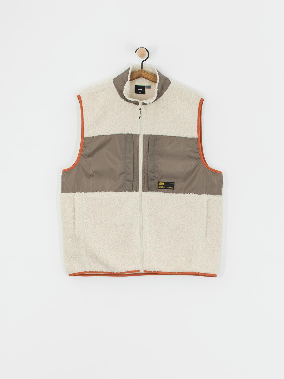 Поларени суитшърт Vans Trevor Sherpa Fz Vest (oatmeal/bungee cord)