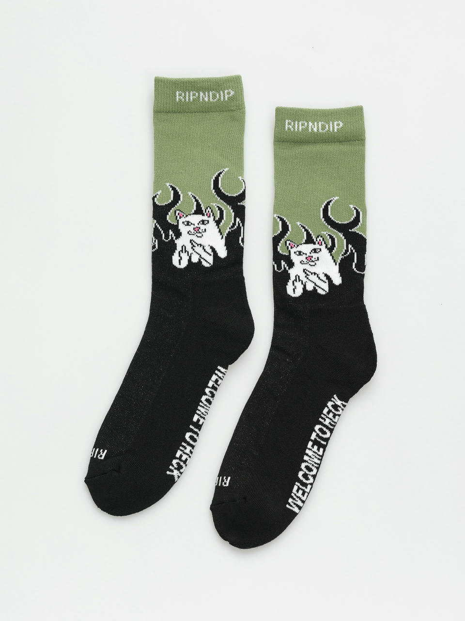 Чорапи RipNDip Welcome To Heck (black/light forest)