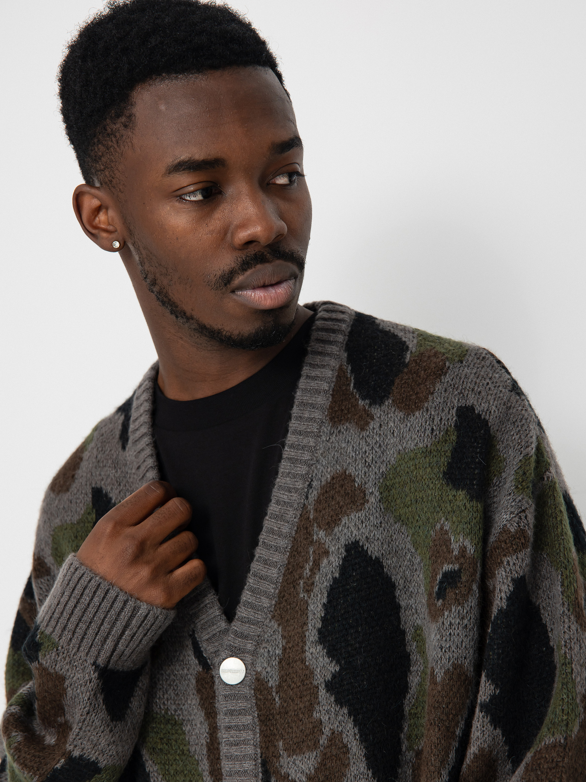Пуловер Carhartt WIP Merton Cardigan (camo duck jacquard/grey)