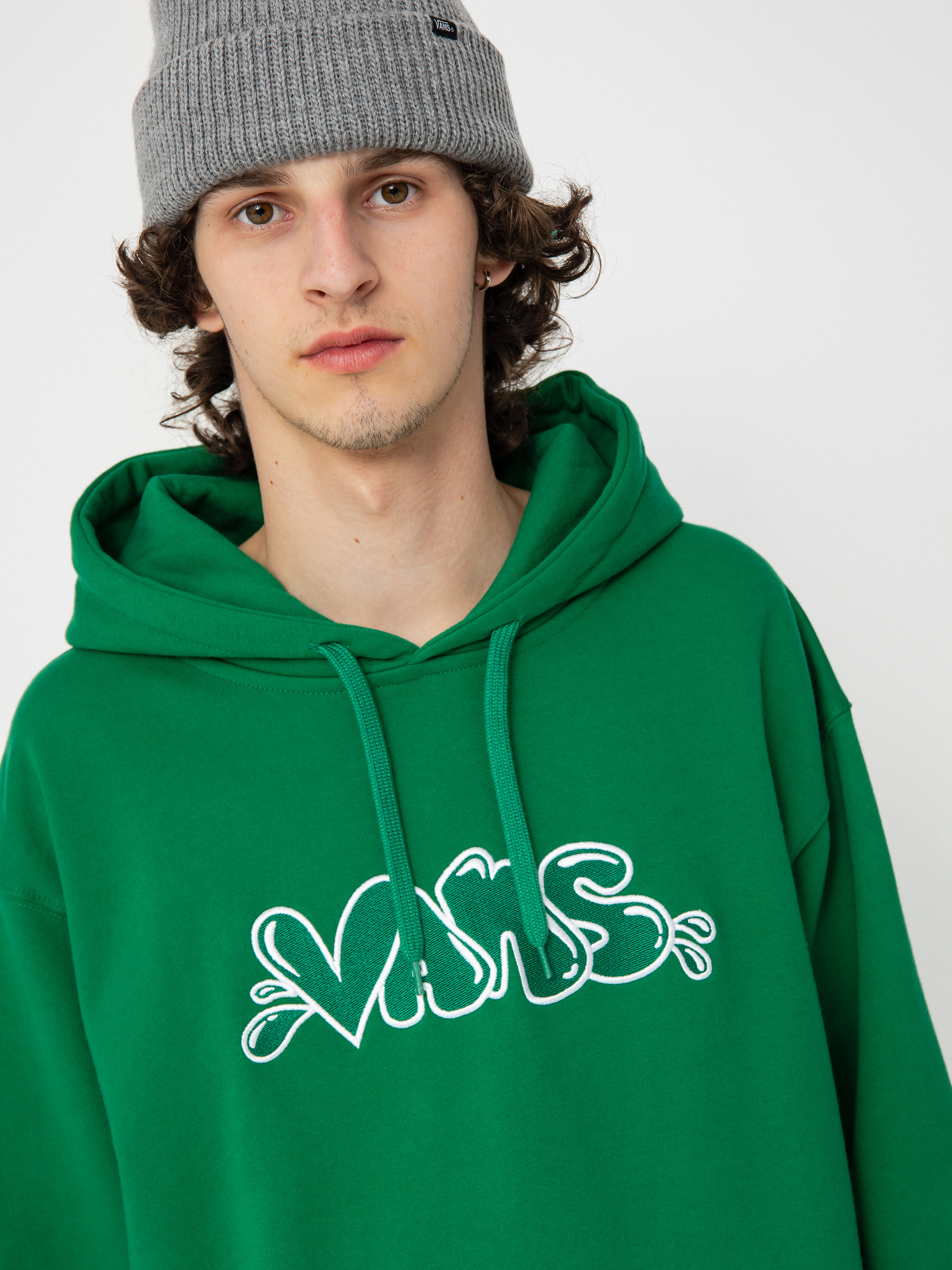 Суитшърт с качулка Vans Caps Loose HD (verdant green)