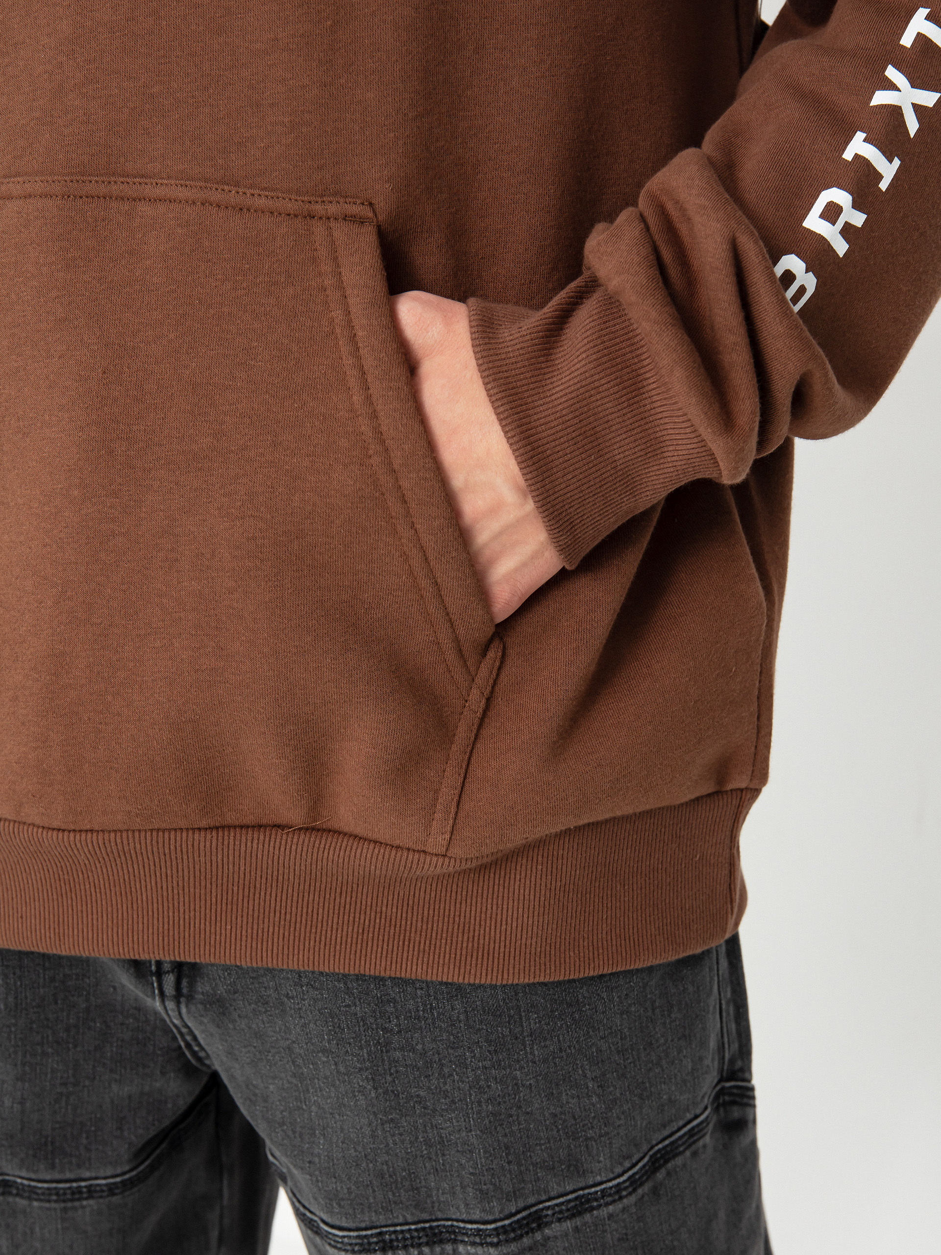 Суитшърт с качулка Brixton Crest HD (pinecone brown/rust orange/whi)