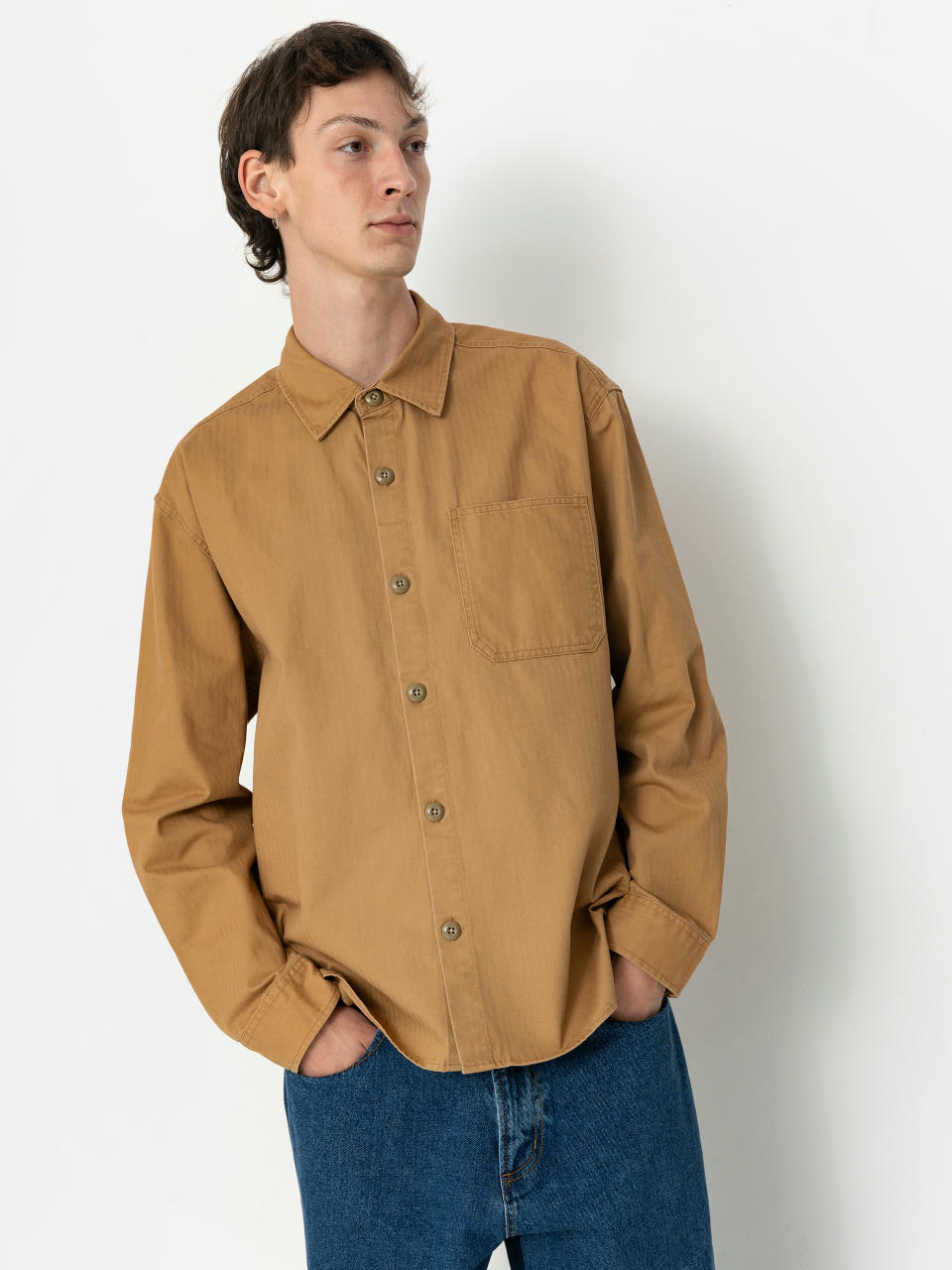 Риза Brixton Selden Overshirt (tobacco brown worn wash)