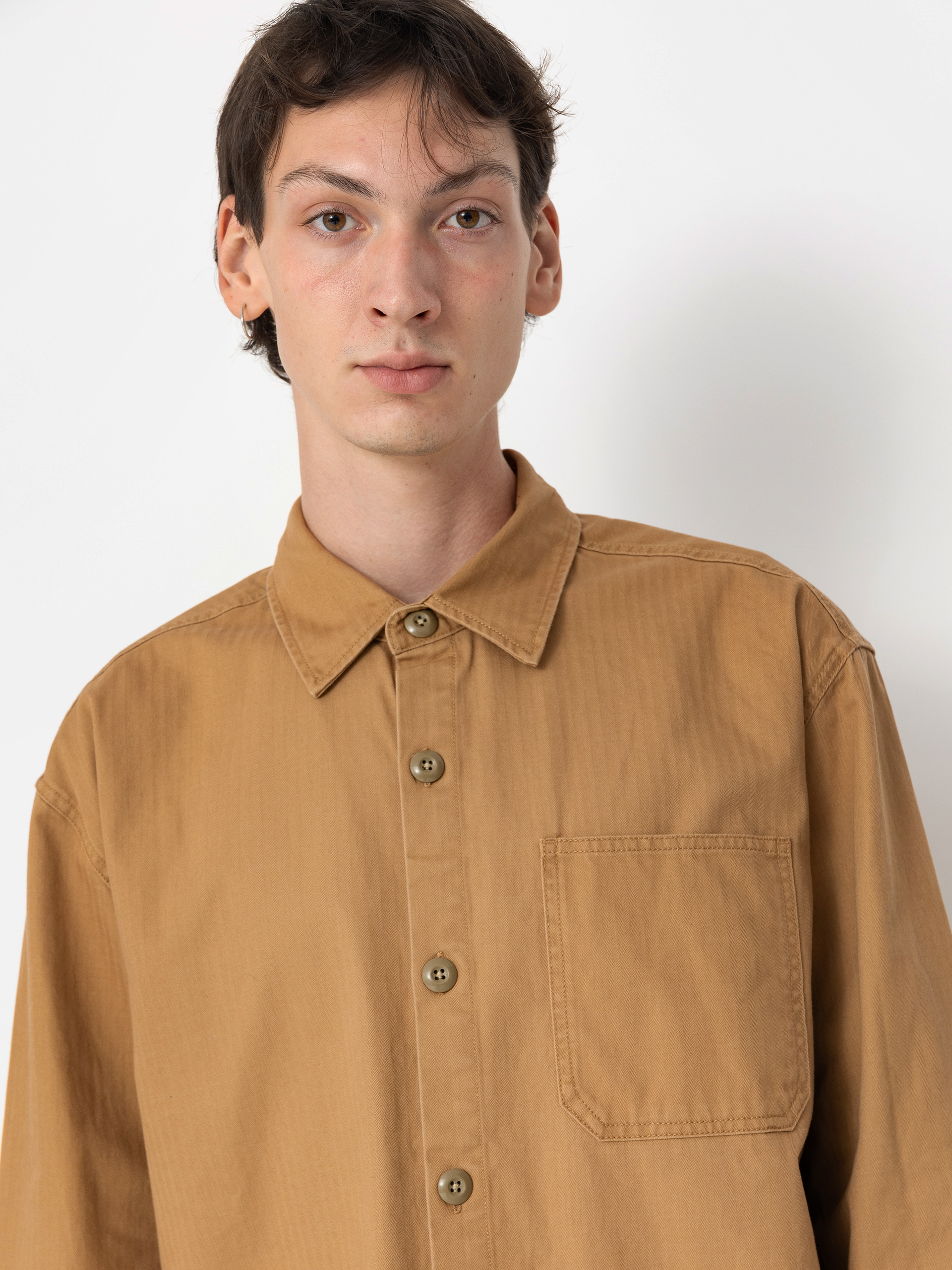 Риза Brixton Selden Overshirt (tobacco brown worn wash)