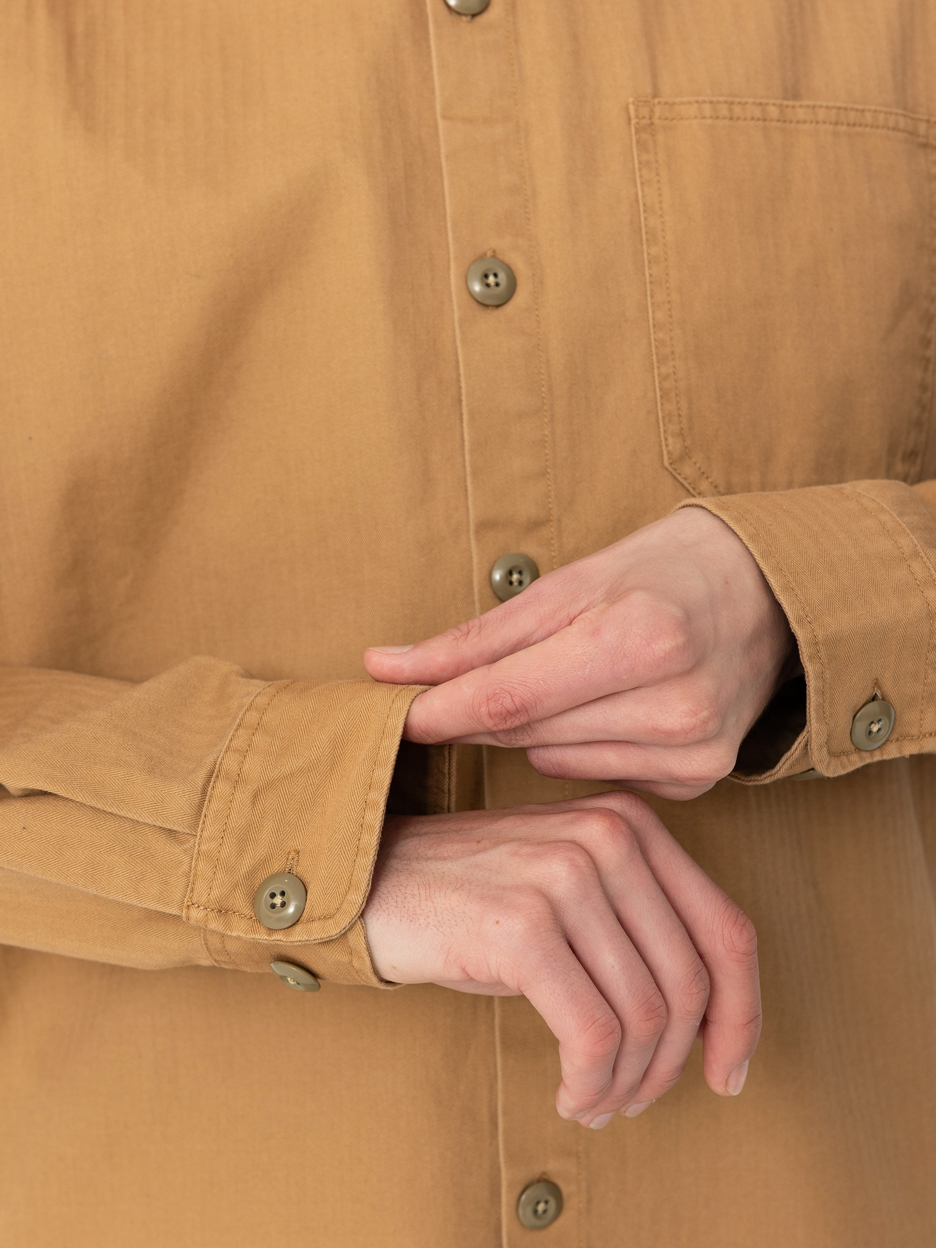 Риза Brixton Selden Overshirt (tobacco brown worn wash)