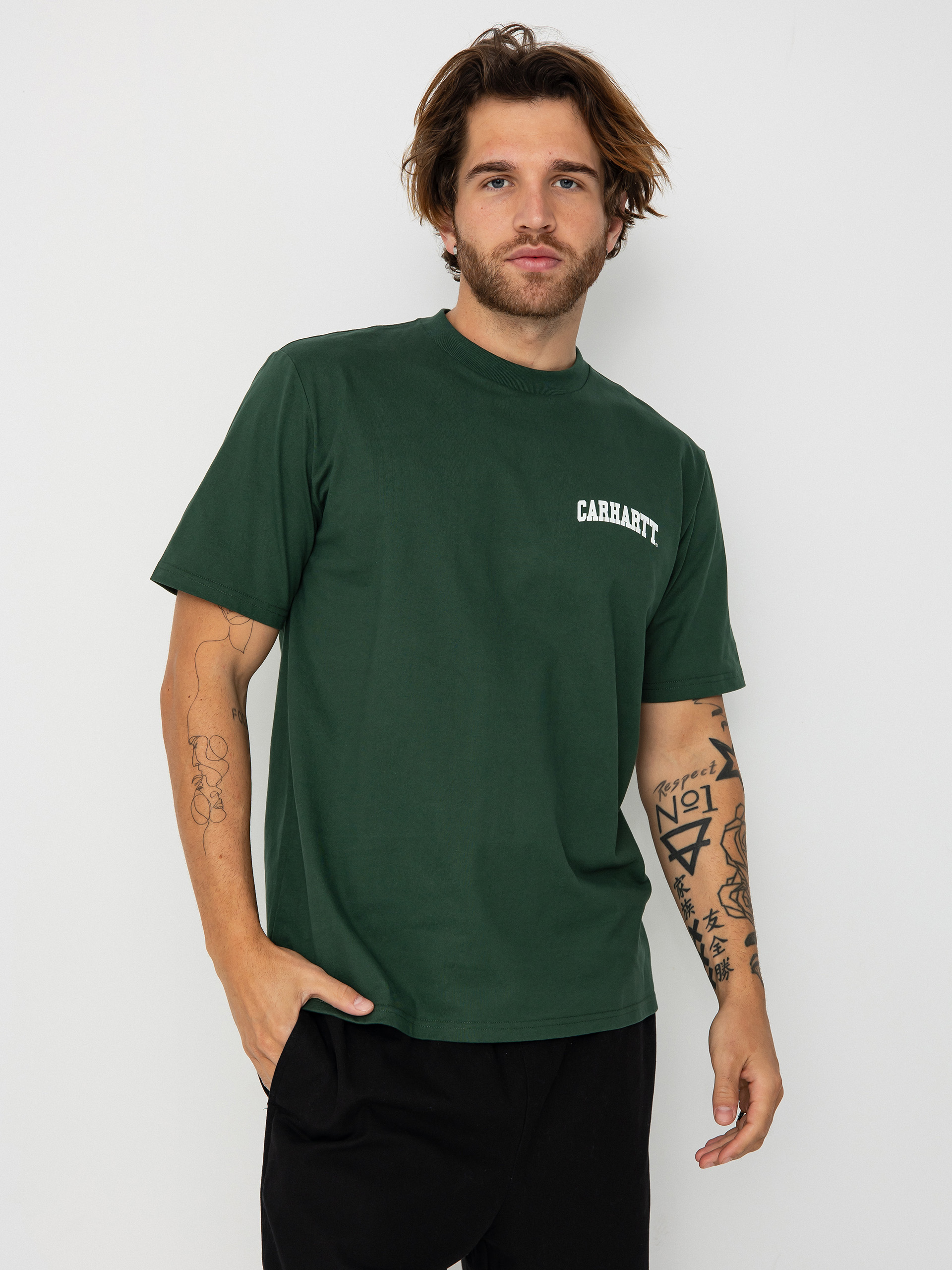 Тениска Carhartt WIP University Script (sycamore tree/white)