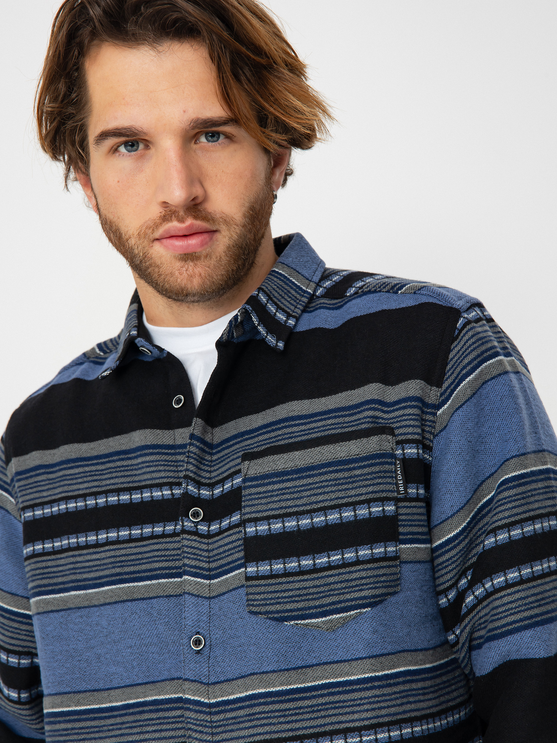Риза Iriedaily Santania (navy grey)