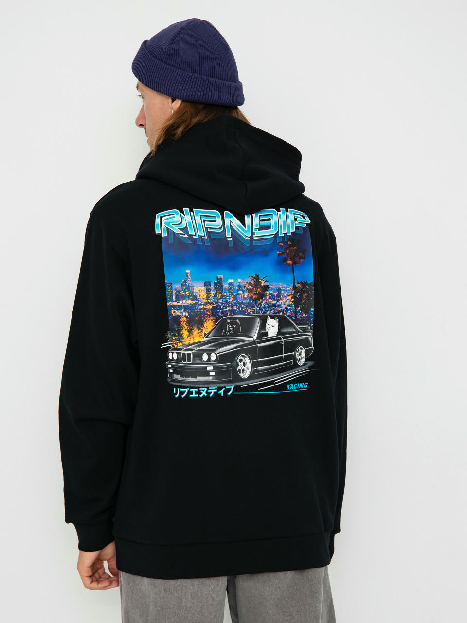 Суитшърт с качулка RipNDip Vroom Vroom HD (black)