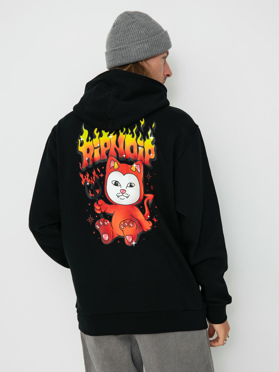 Суитшърт с качулка RipNDip Scary Cute HD (black)