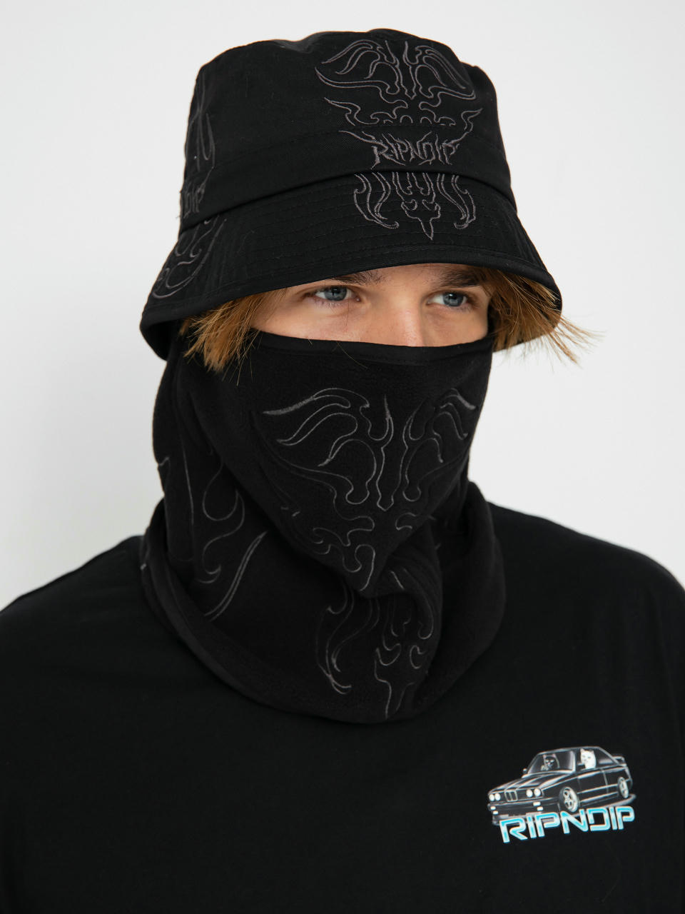 Шапка с периферия RipNDip Volt Face Mask Bucket Hat (black)