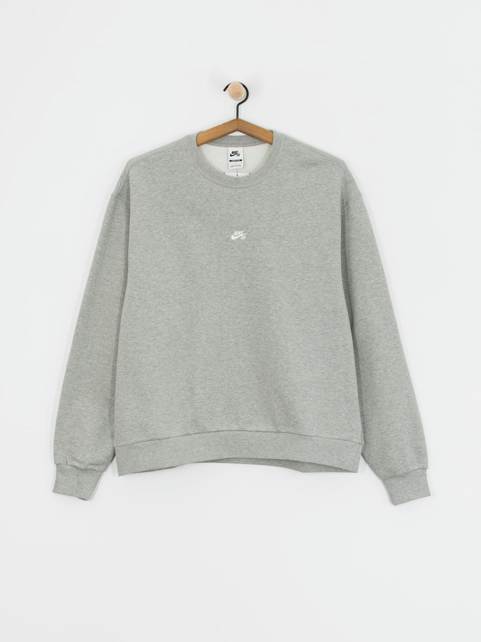 Суитшърт Nike SB Essential Logo Crew (dk grey heather/white)