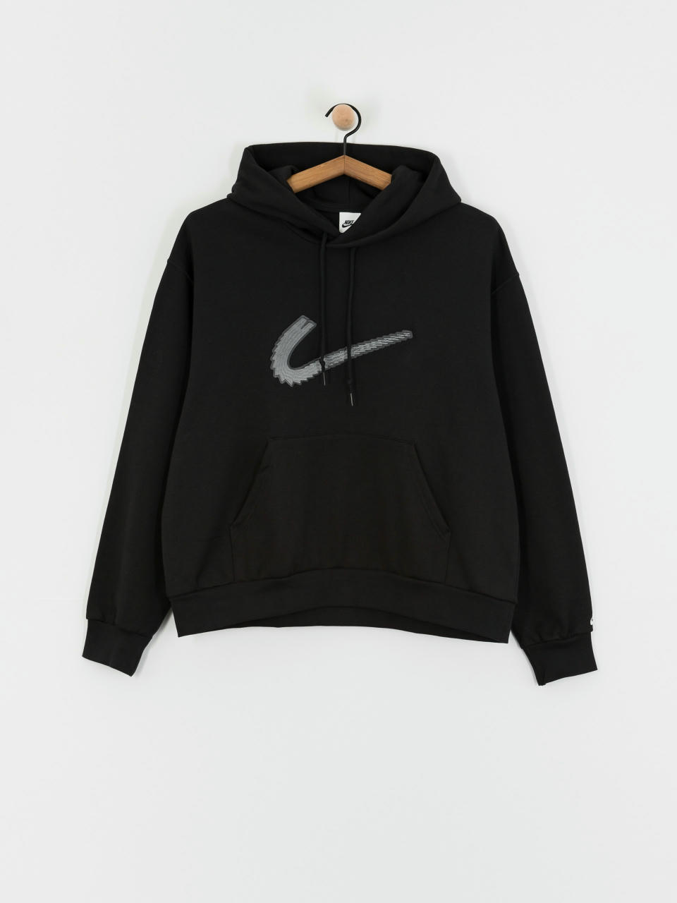 Суитшърт с качулка Nike SB Flc N Swoosh HD (black/white)