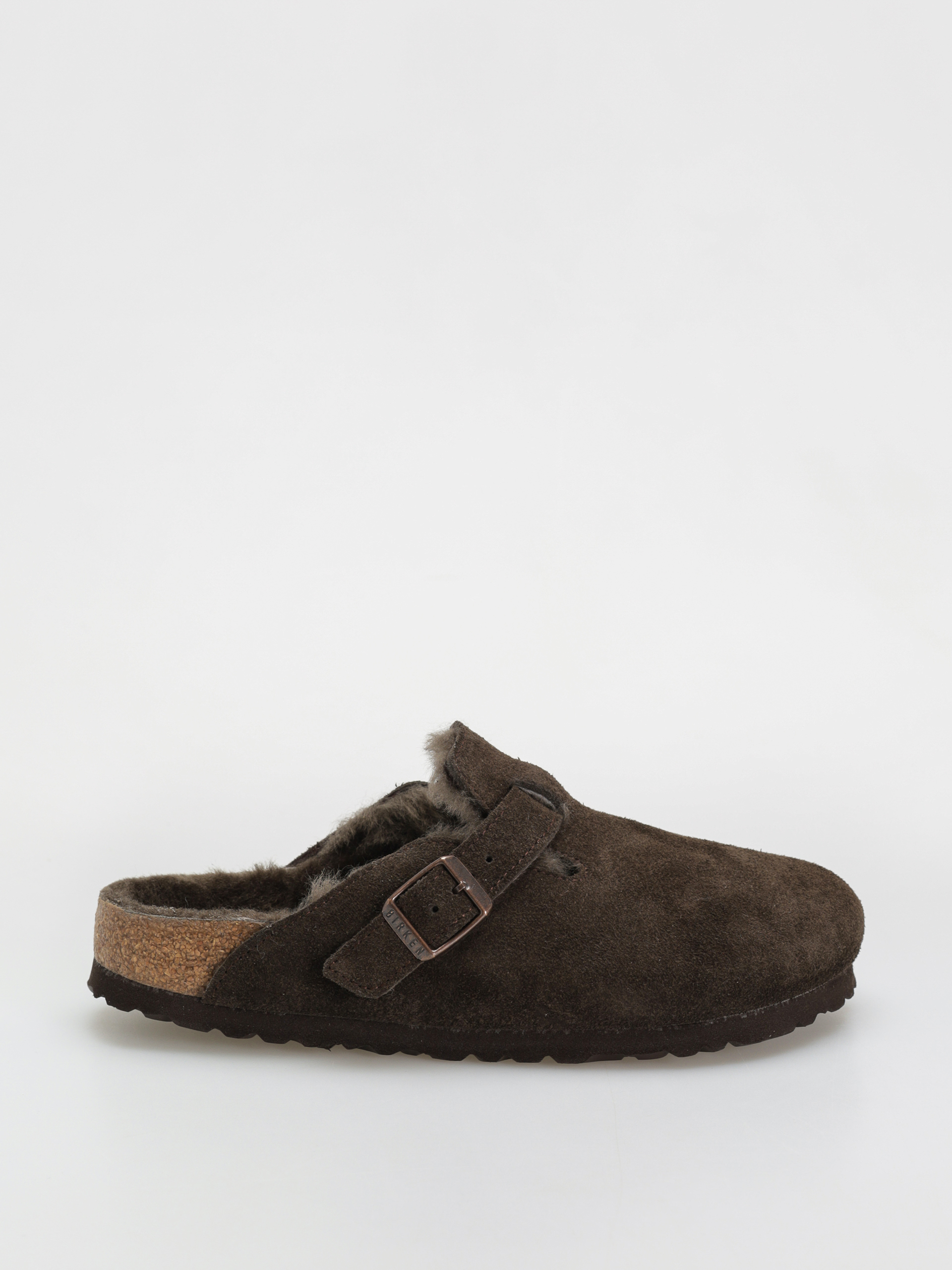 u0427u0435u0445u043bu0438 Birkenstock Boston Shearling Suede Leather Fur Narrow Wmn (mocha)