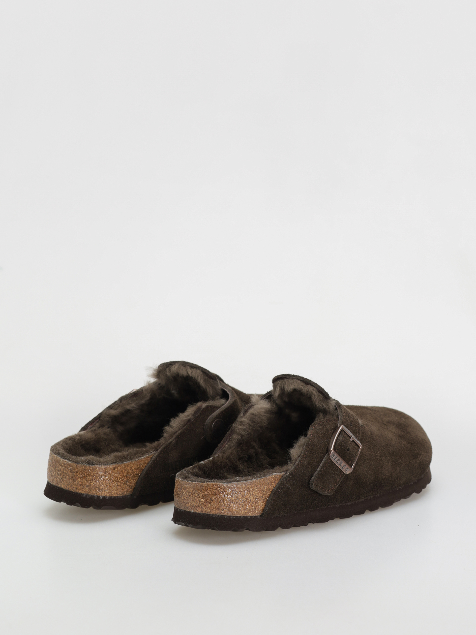 Чехли Birkenstock Boston Shearling Suede Leather Fur Narrow Wmn (mocha)