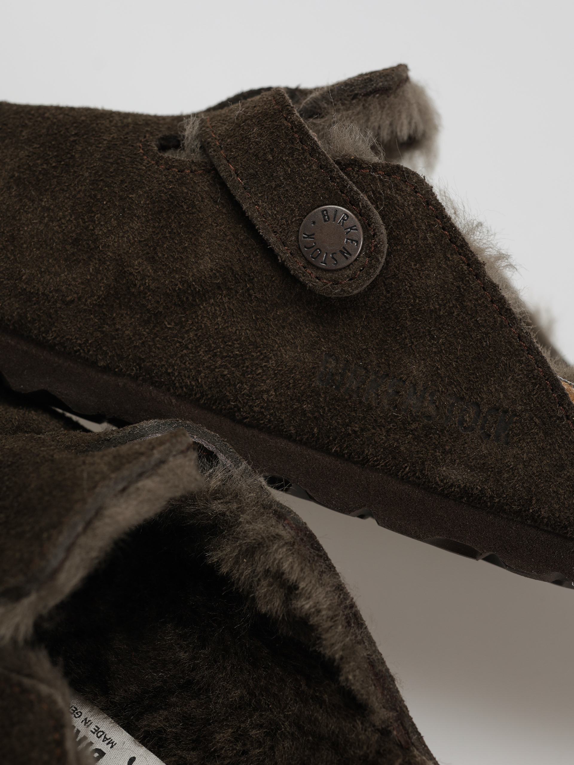 Чехли Birkenstock Boston Shearling Suede Leather Fur Narrow Wmn (mocha)