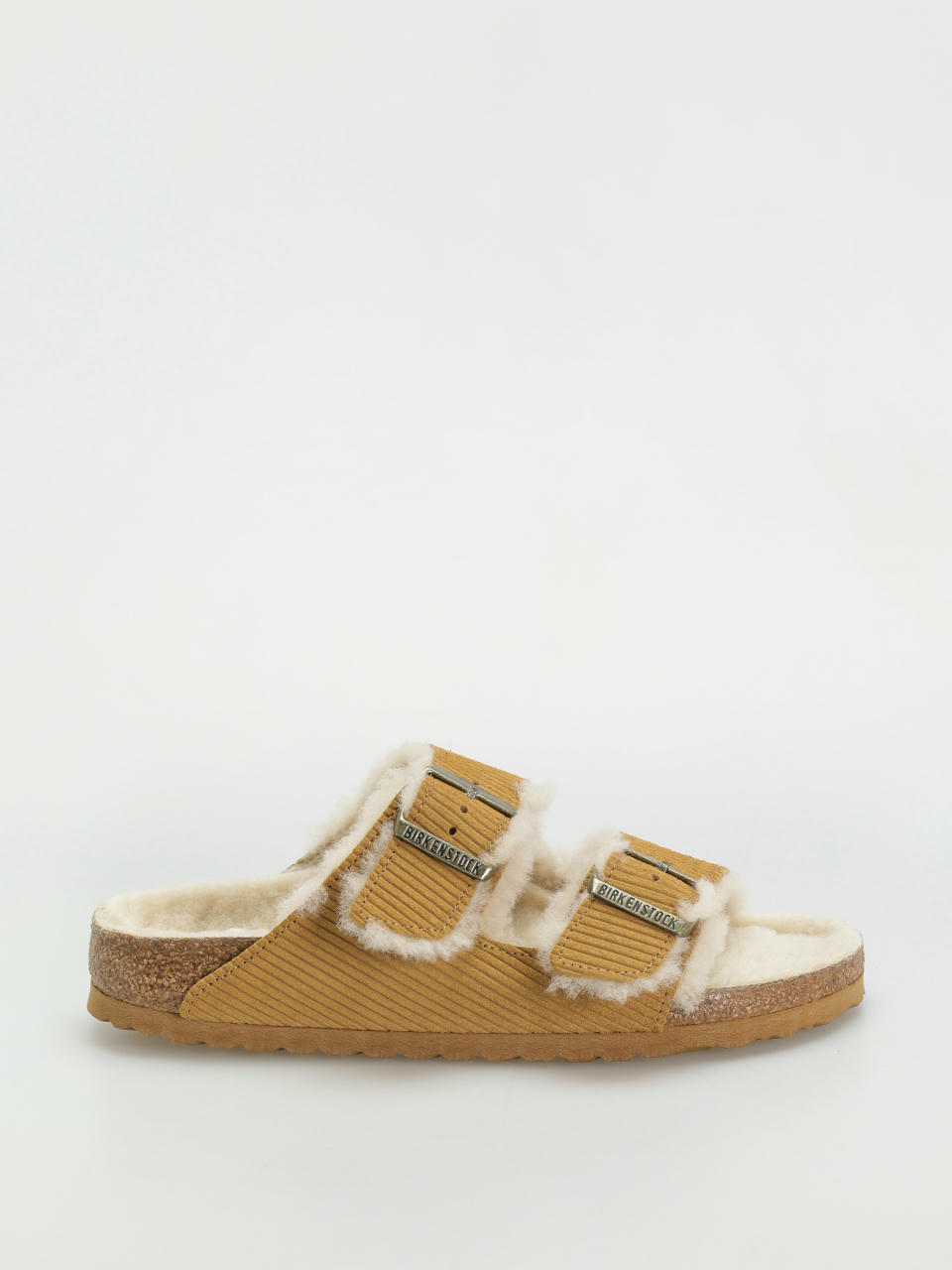 Чехли Birkenstock Arizona Fell Suede Leather Fur Narrow Wmn (corduroy cork brown)