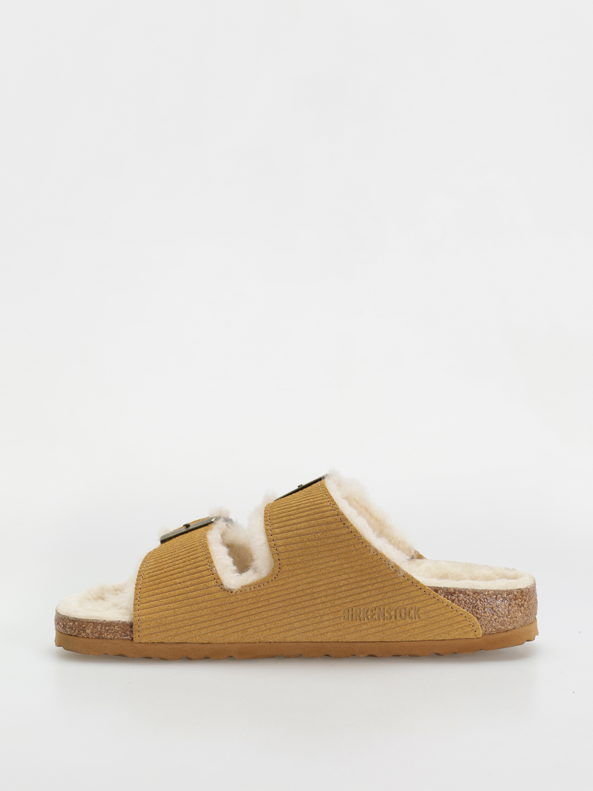 Чехли Birkenstock Arizona Fell Suede Leather Fur Narrow Wmn (corduroy cork brown)