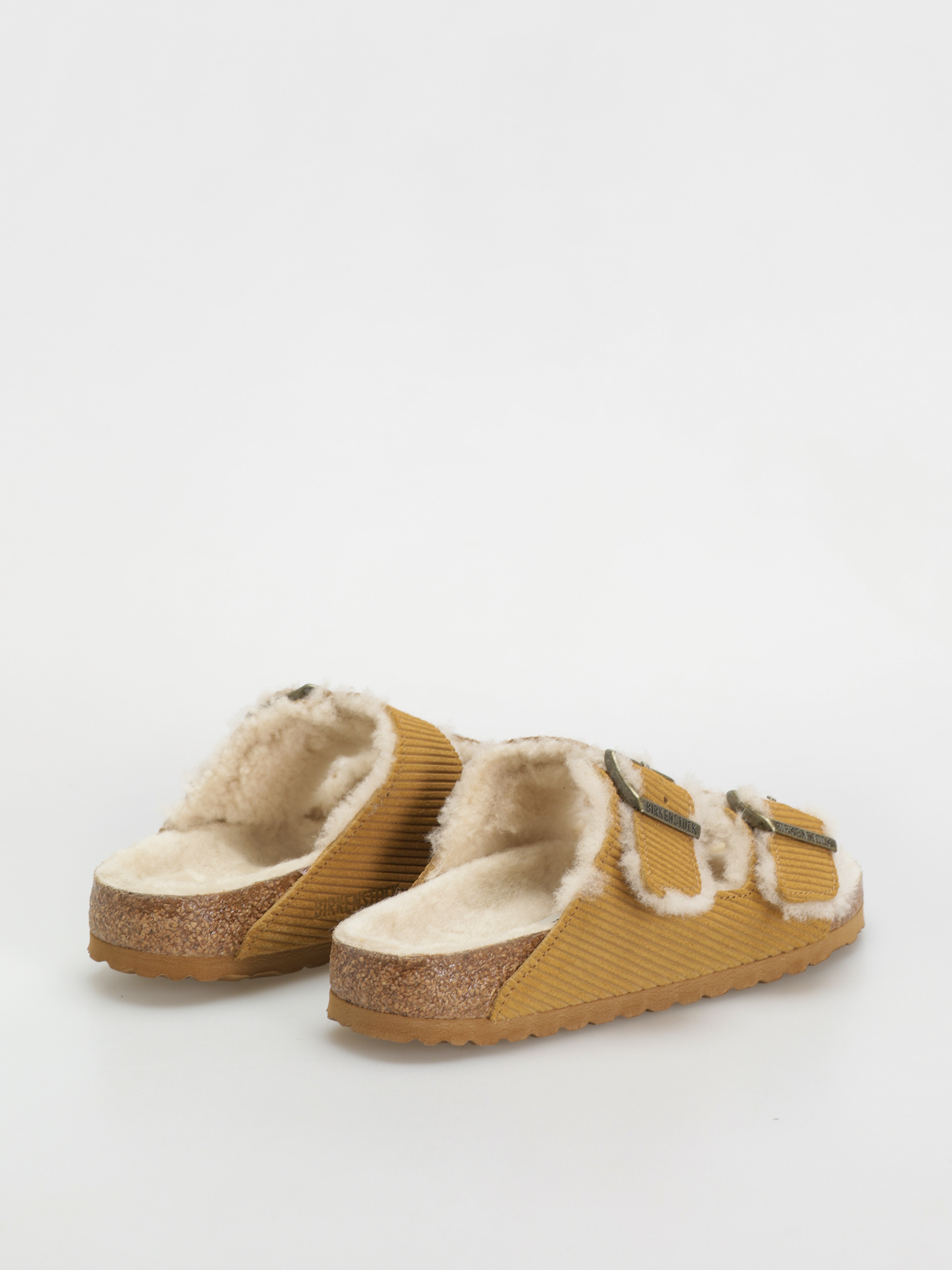 Чехли Birkenstock Arizona Fell Suede Leather Fur Narrow Wmn (corduroy cork brown)