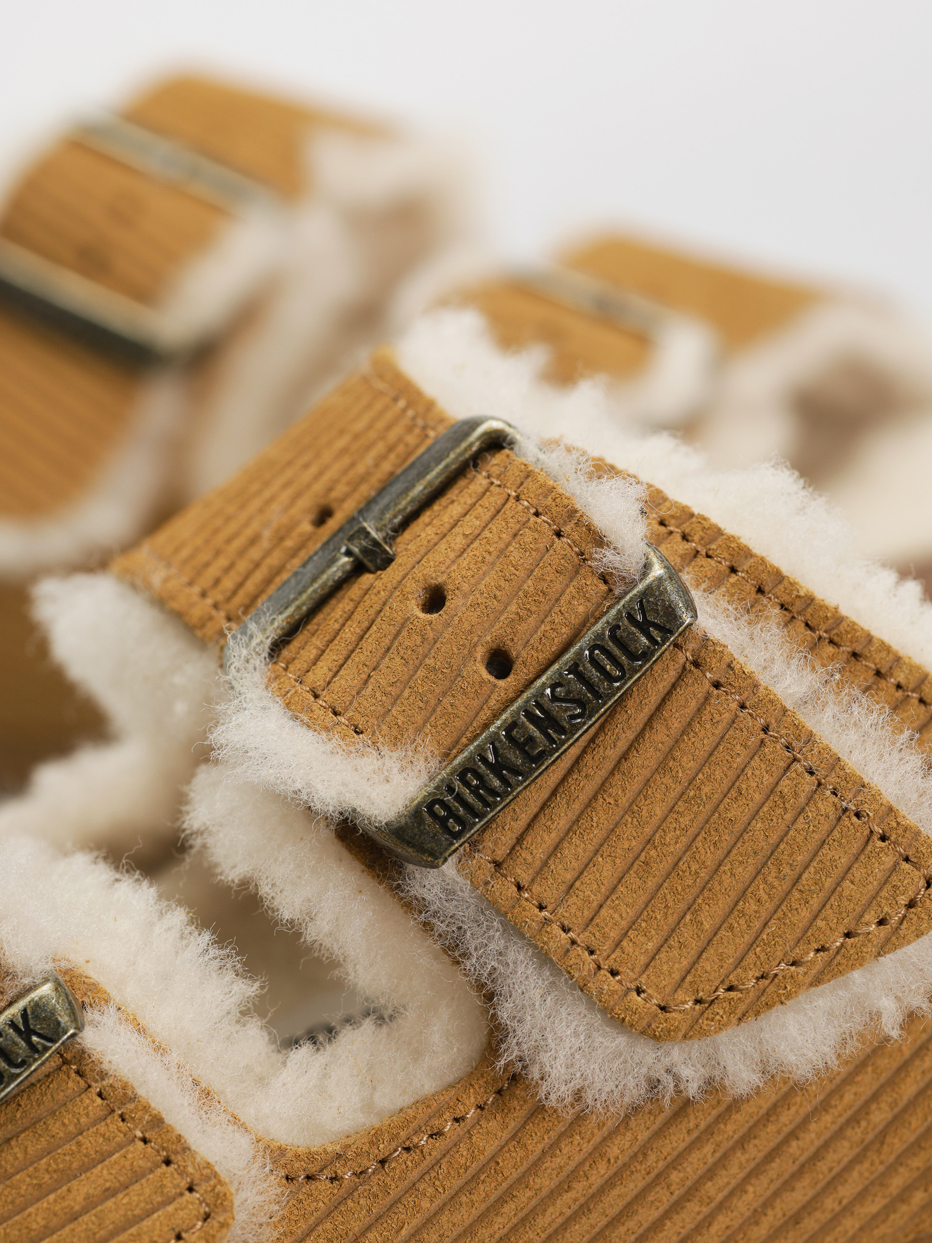 Чехли Birkenstock Arizona Fell Suede Leather Fur Narrow Wmn (corduroy cork brown)