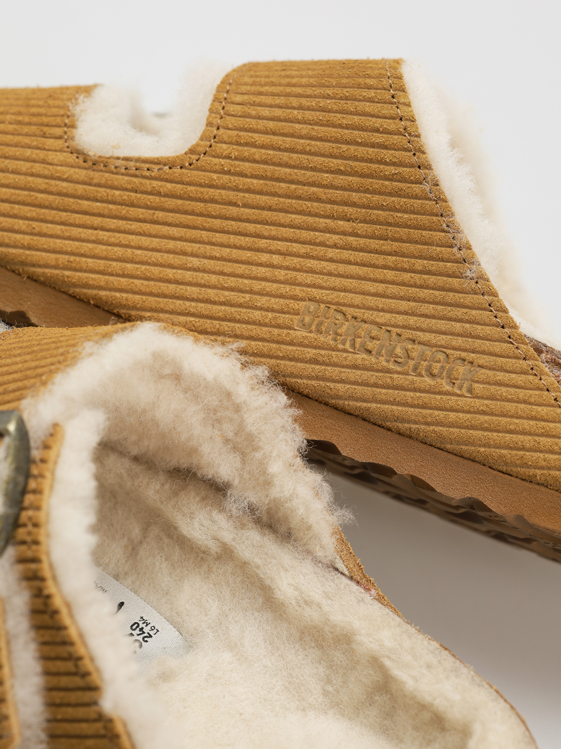 Чехли Birkenstock Arizona Fell Suede Leather Fur Narrow Wmn (corduroy cork brown)