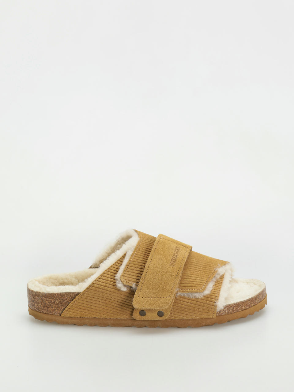 Чехли Birkenstock Kyoto Shearling Suede Leather Fur Narrow Wmn (corduroy cork brown)