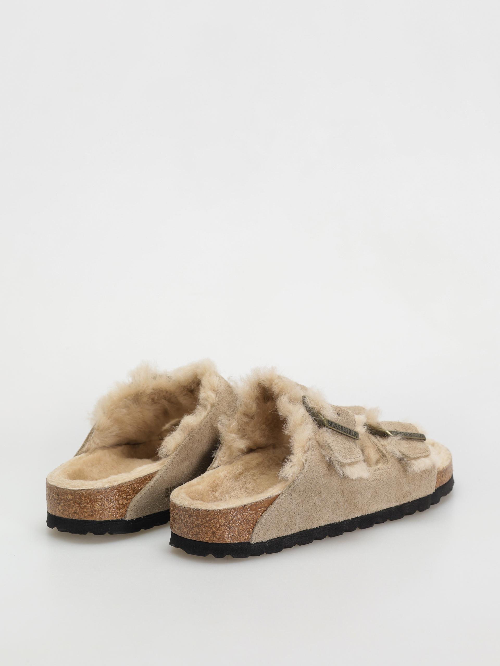 Чехли Birkenstock Arizona Shearling Suede Leather Fur Narrow Wmn (taupe)