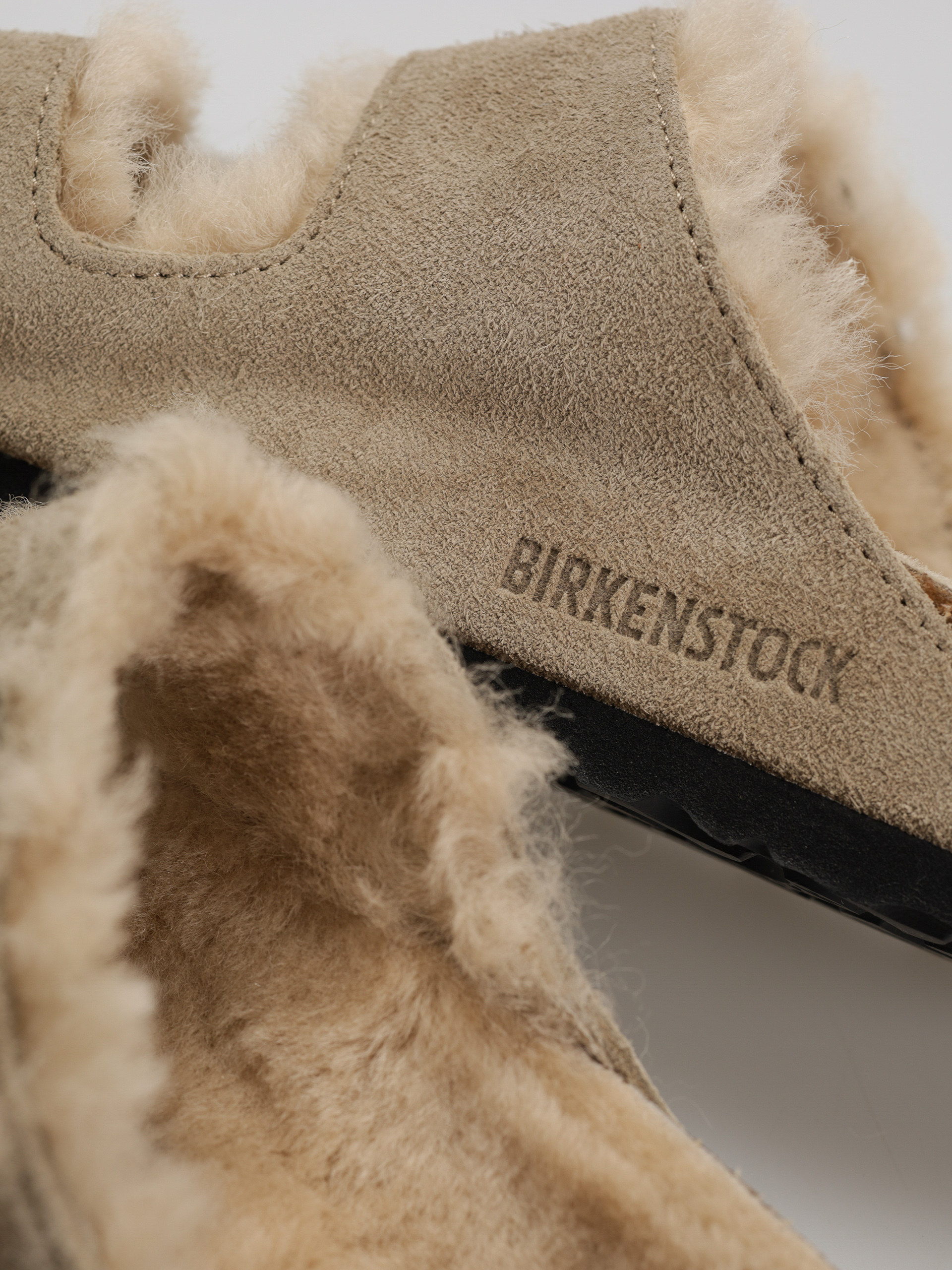 Чехли Birkenstock Arizona Shearling Suede Leather Fur Narrow Wmn (taupe)