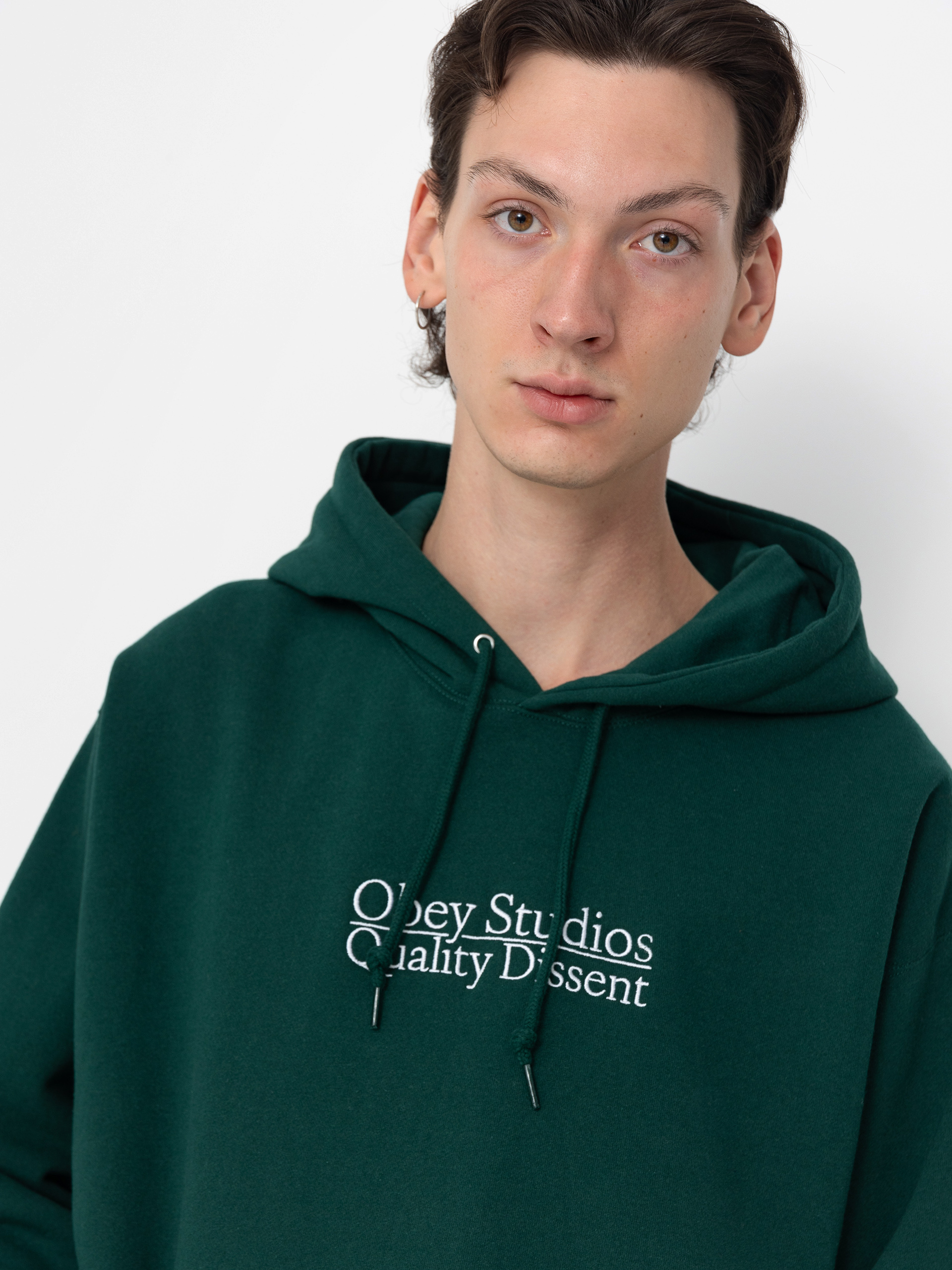 Суитшърт с качулка OBEY Quality Dissent HD (rain forest)