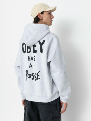 Суитшърт с качулка OBEY Posse Extra Heavy HD (ash grey)