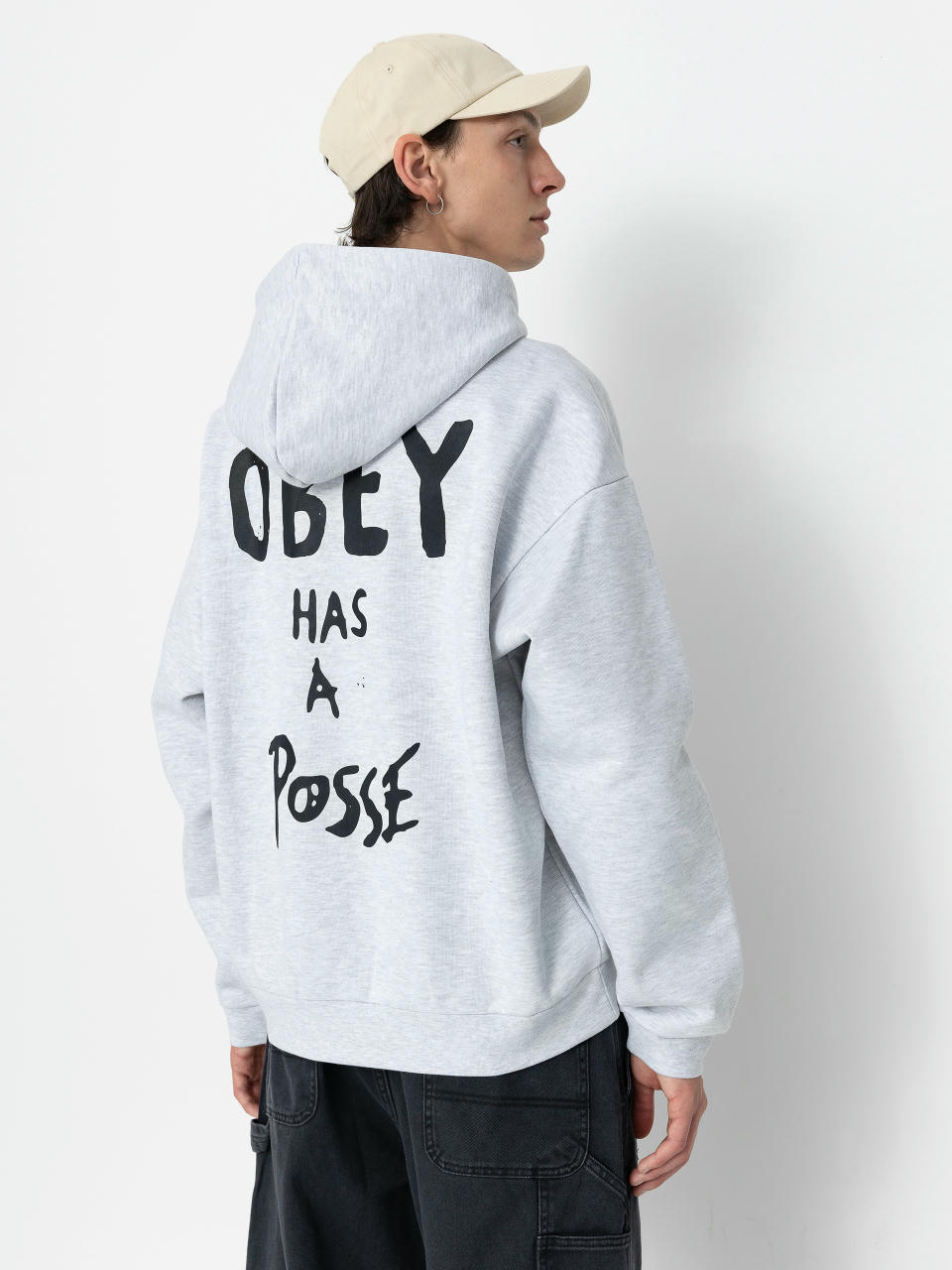 Суитшърт с качулка OBEY Posse Extra Heavy HD (ash grey)