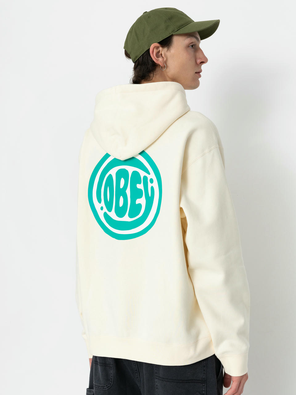 Суитшърт с качулка OBEY Bubble HD (unbleached)