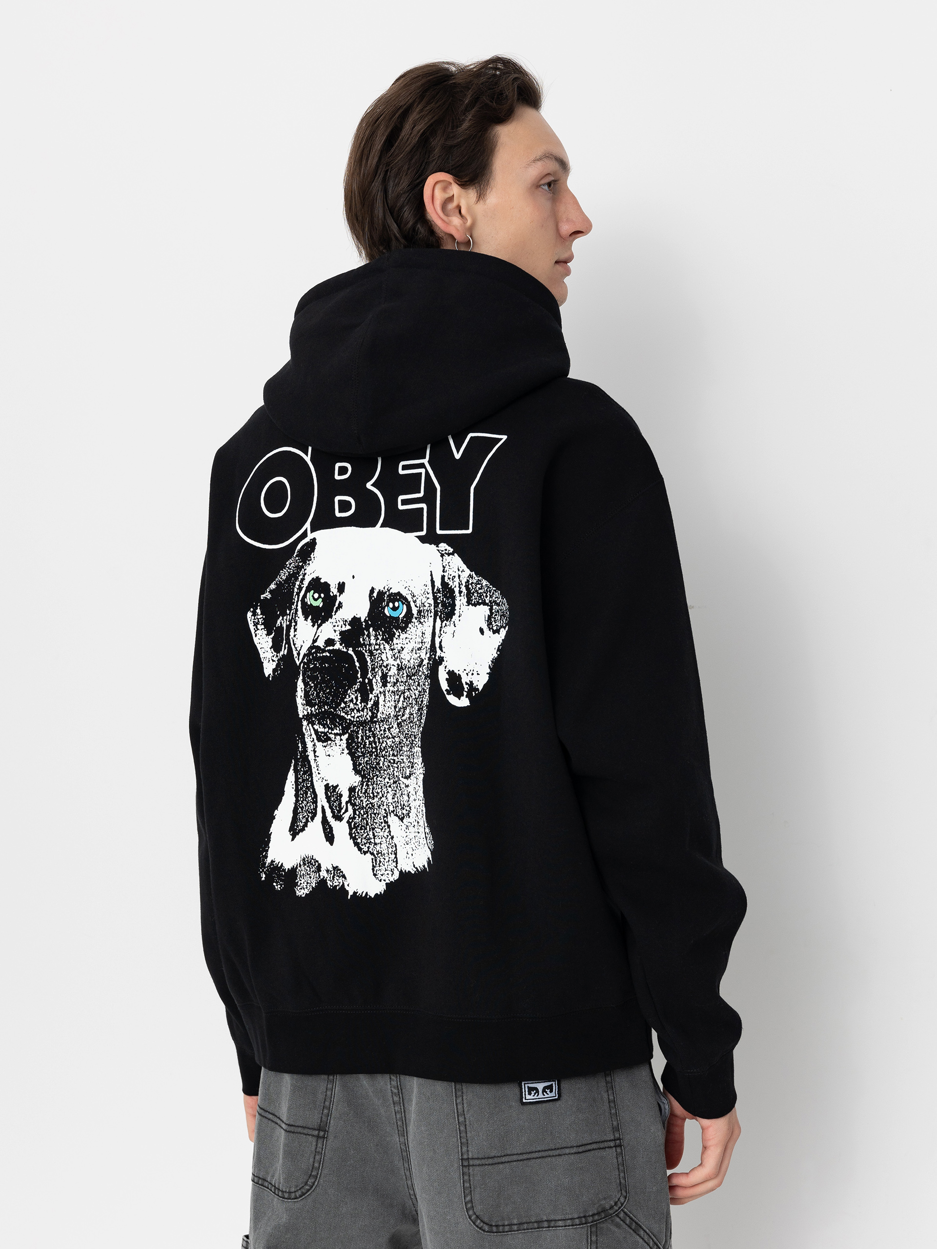 Суитшърт с качулка OBEY Dalmation HD (black)