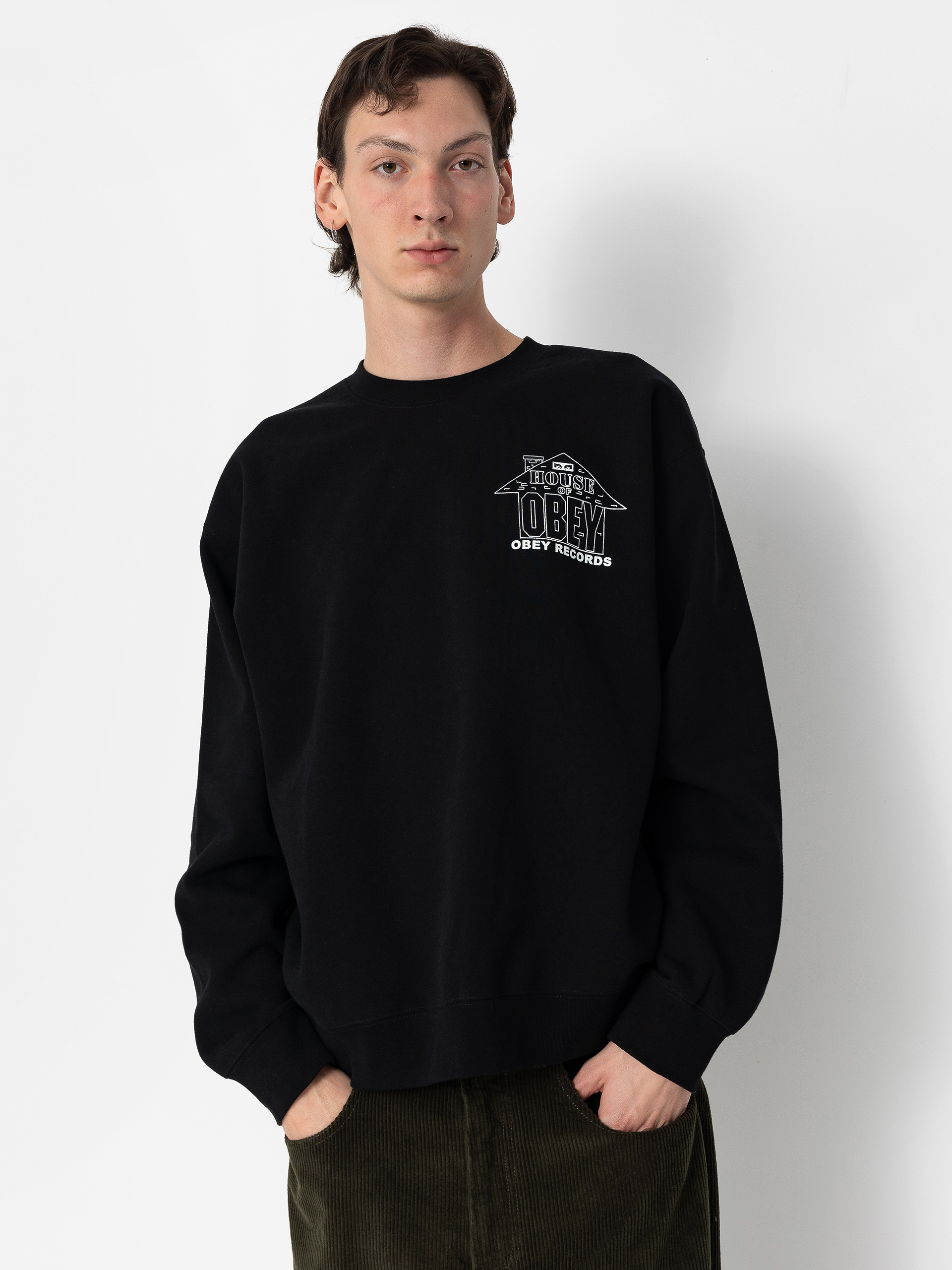 Суитшърт OBEY House Of Obey Records (black)