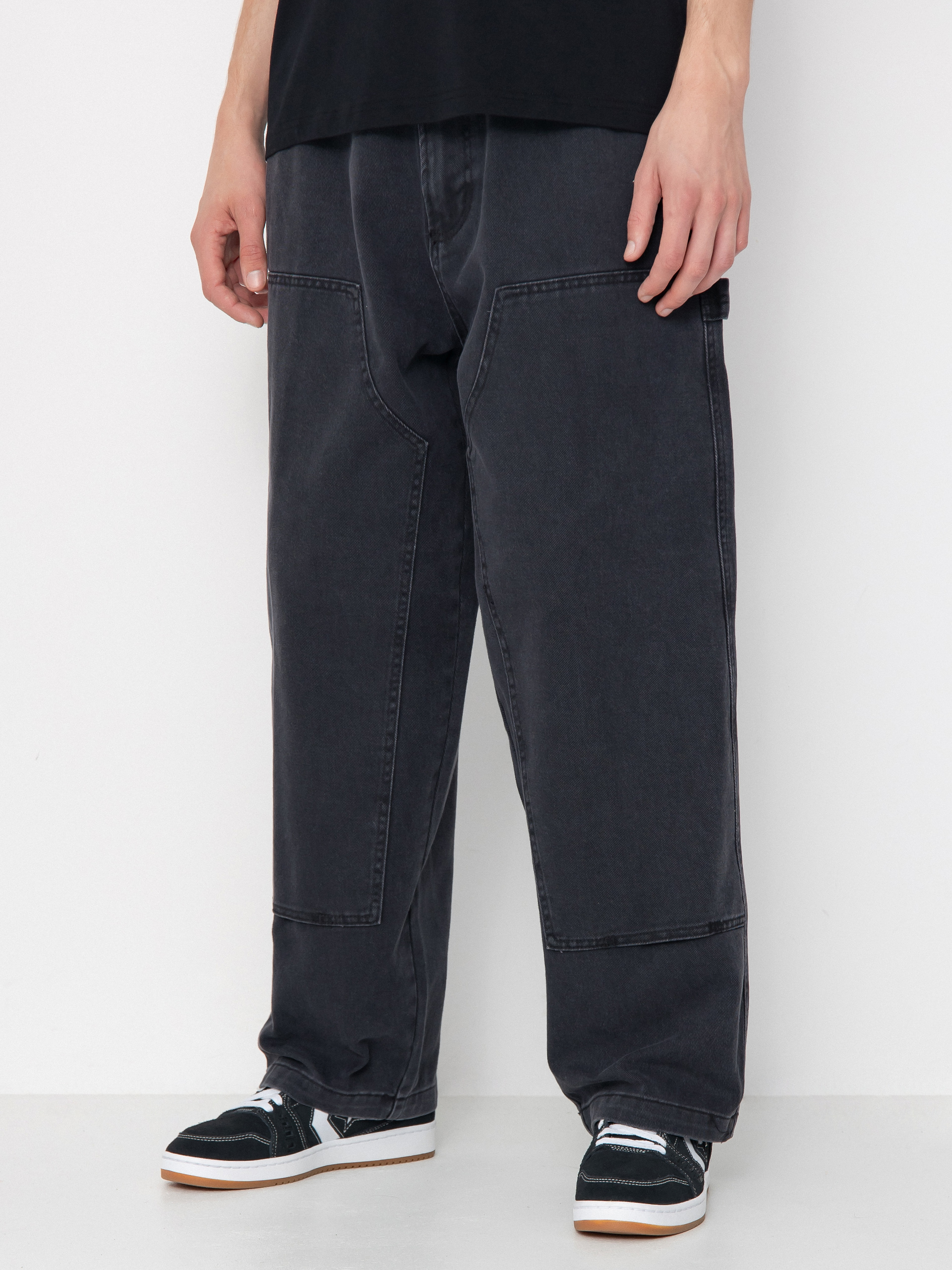 Панталони OBEY Bigwig Denim Carpenter (black faded wash)