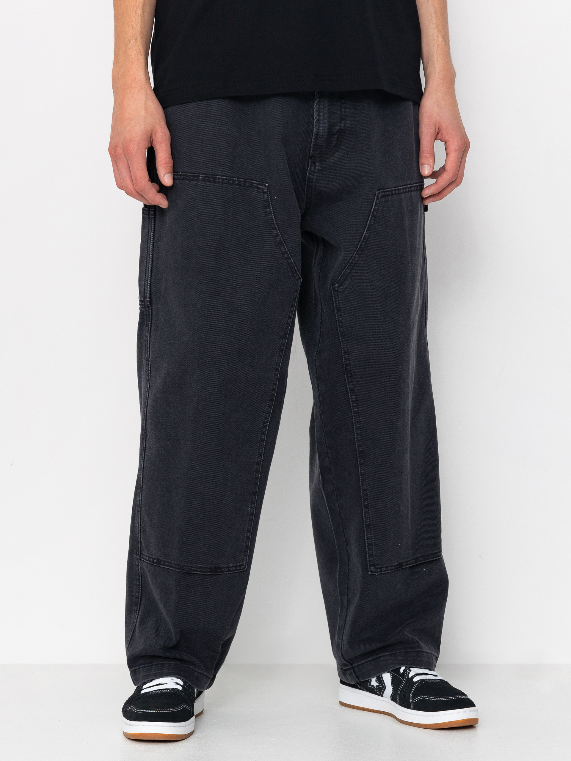 Панталони OBEY Bigwig Denim Carpenter (black faded wash)