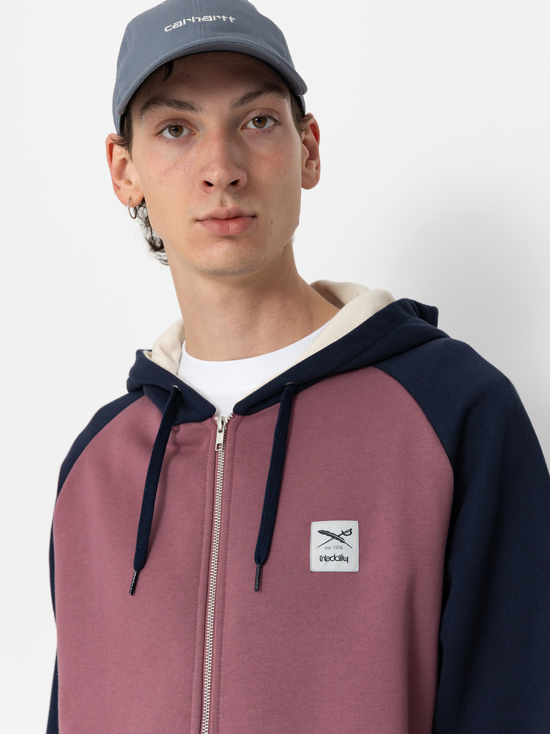 Суитшърт с качулка Iriedaily De College 2 ZHD (navy red)