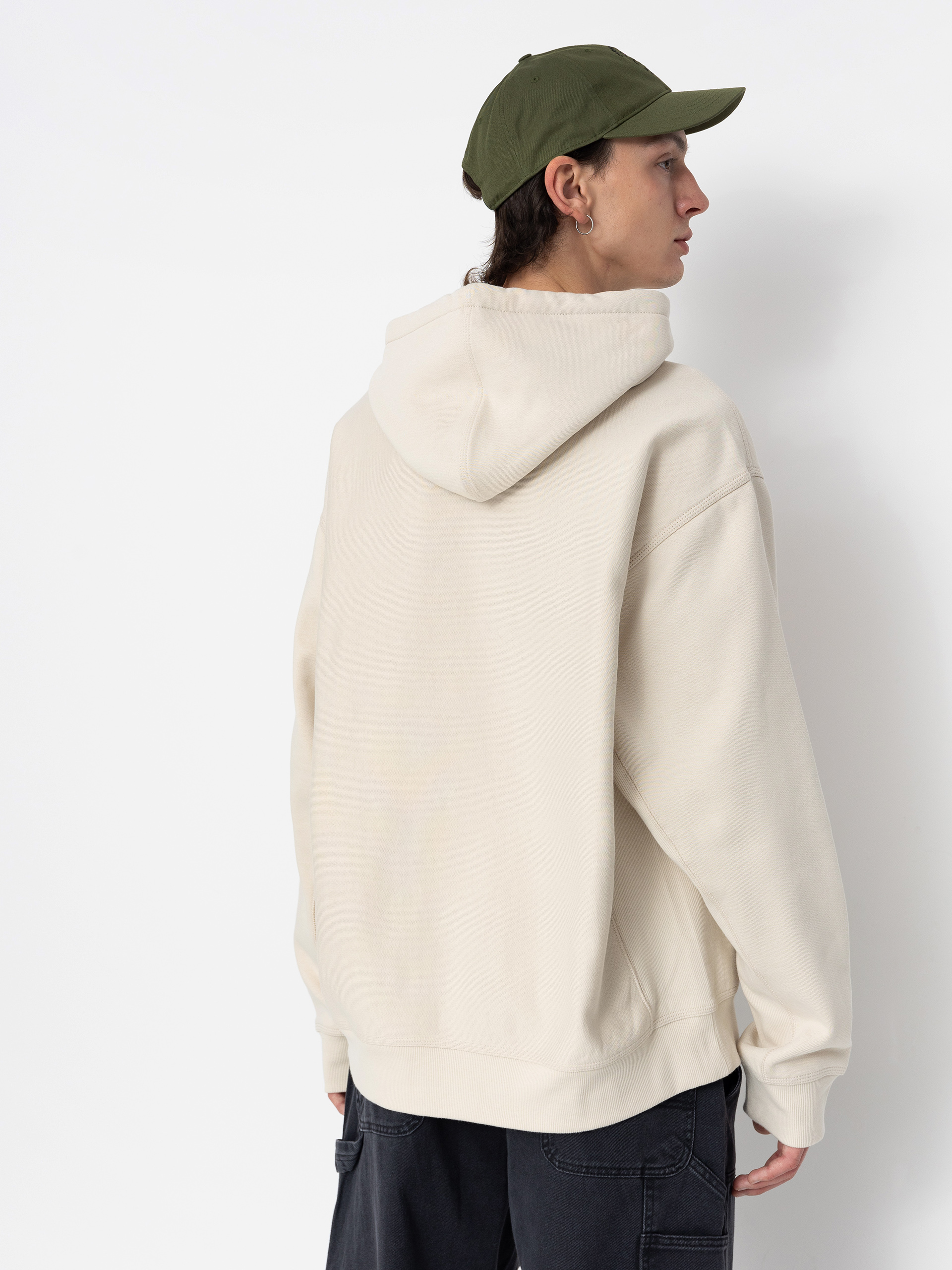 Суитшърт с качулка Carhartt WIP American Script HD (moonbeam)