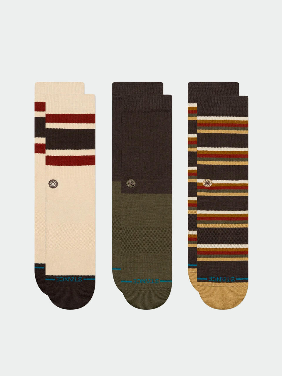 Чорапи Stance Mill House 3 Pack Crew (dark brown)