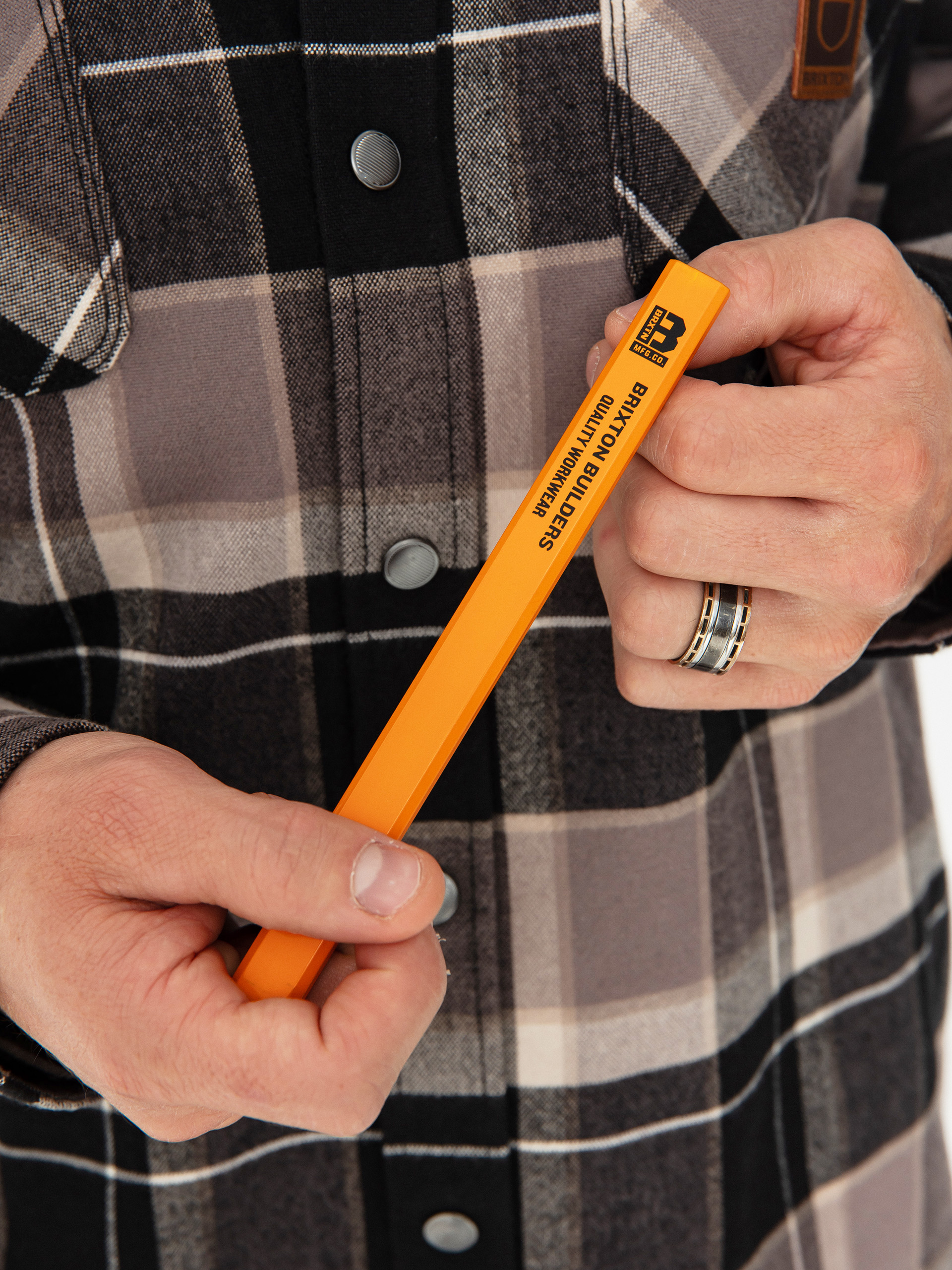 Риза Brixton Builders Bowery Str Wr Ls (black/charcoal/beige)