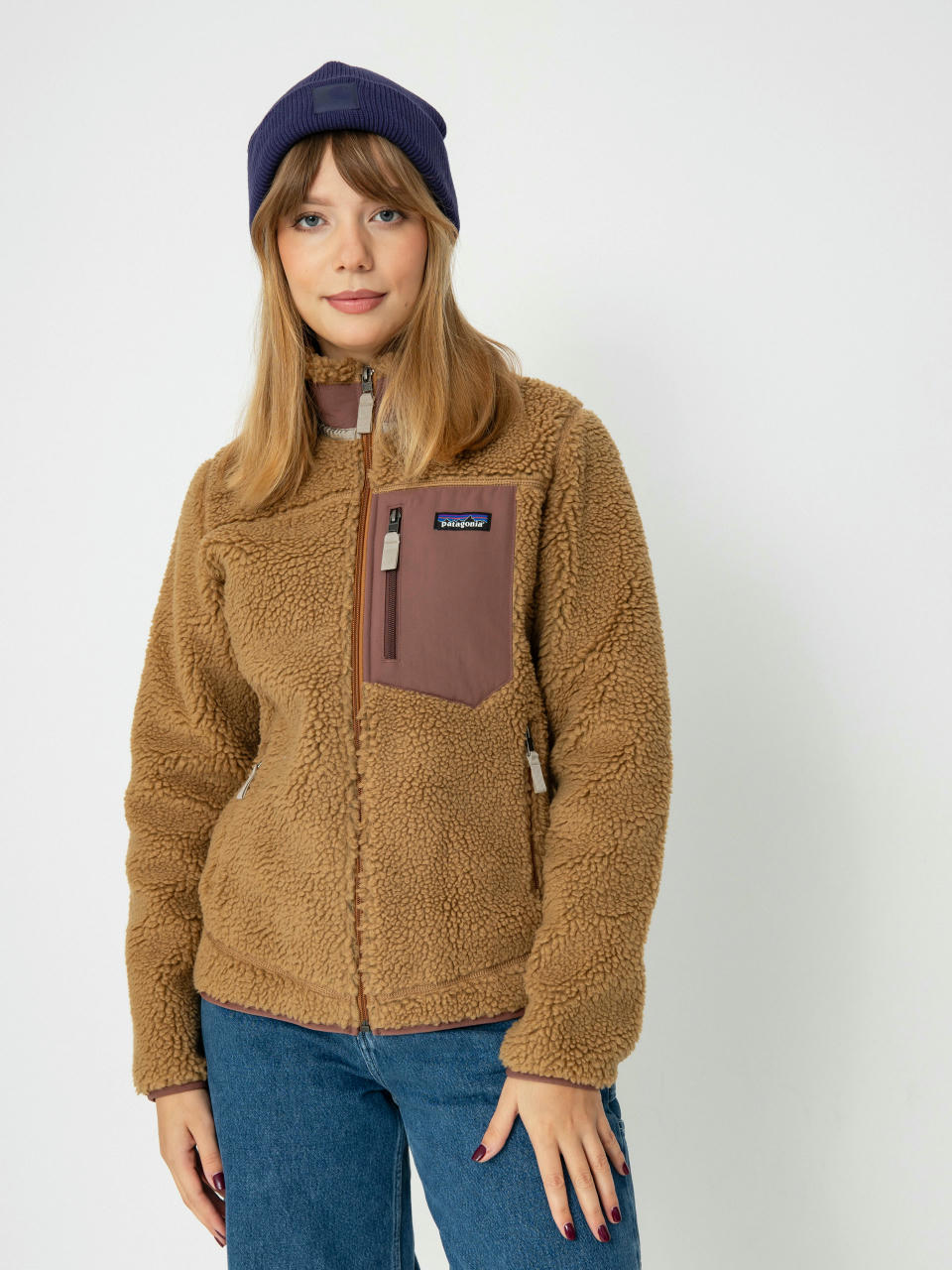 Яке Patagonia Classic Retro X Wmn (nest brown w/dulse mauve)