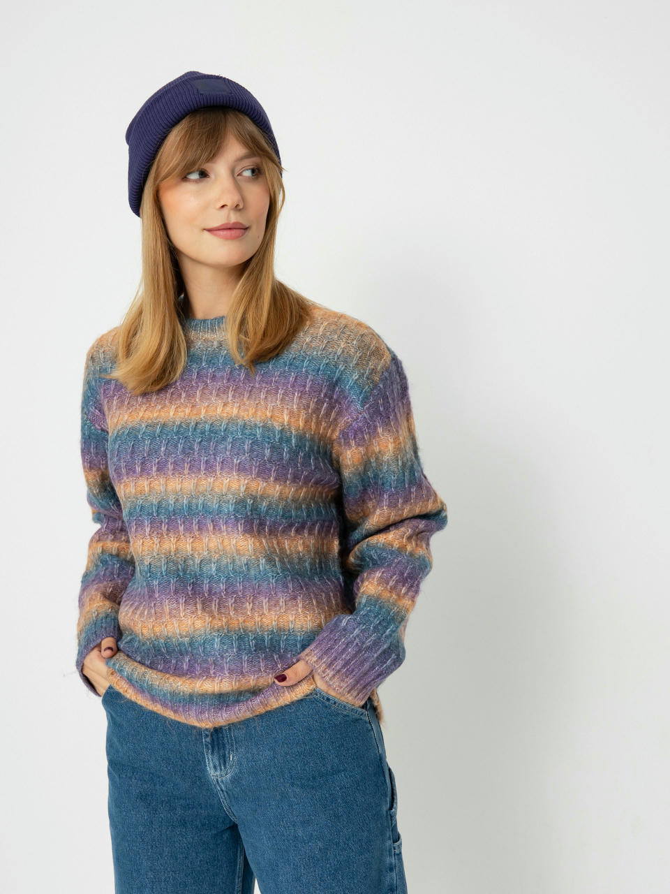 Пуловер OBEY Daytrip Crew Sweater Wmn (purple multi)