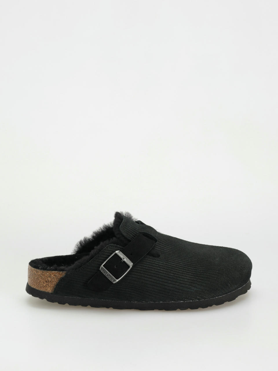 Чехли Birkenstock Boston VL Fell Suede Leather Fur Narrow Wmn (corduroy black)