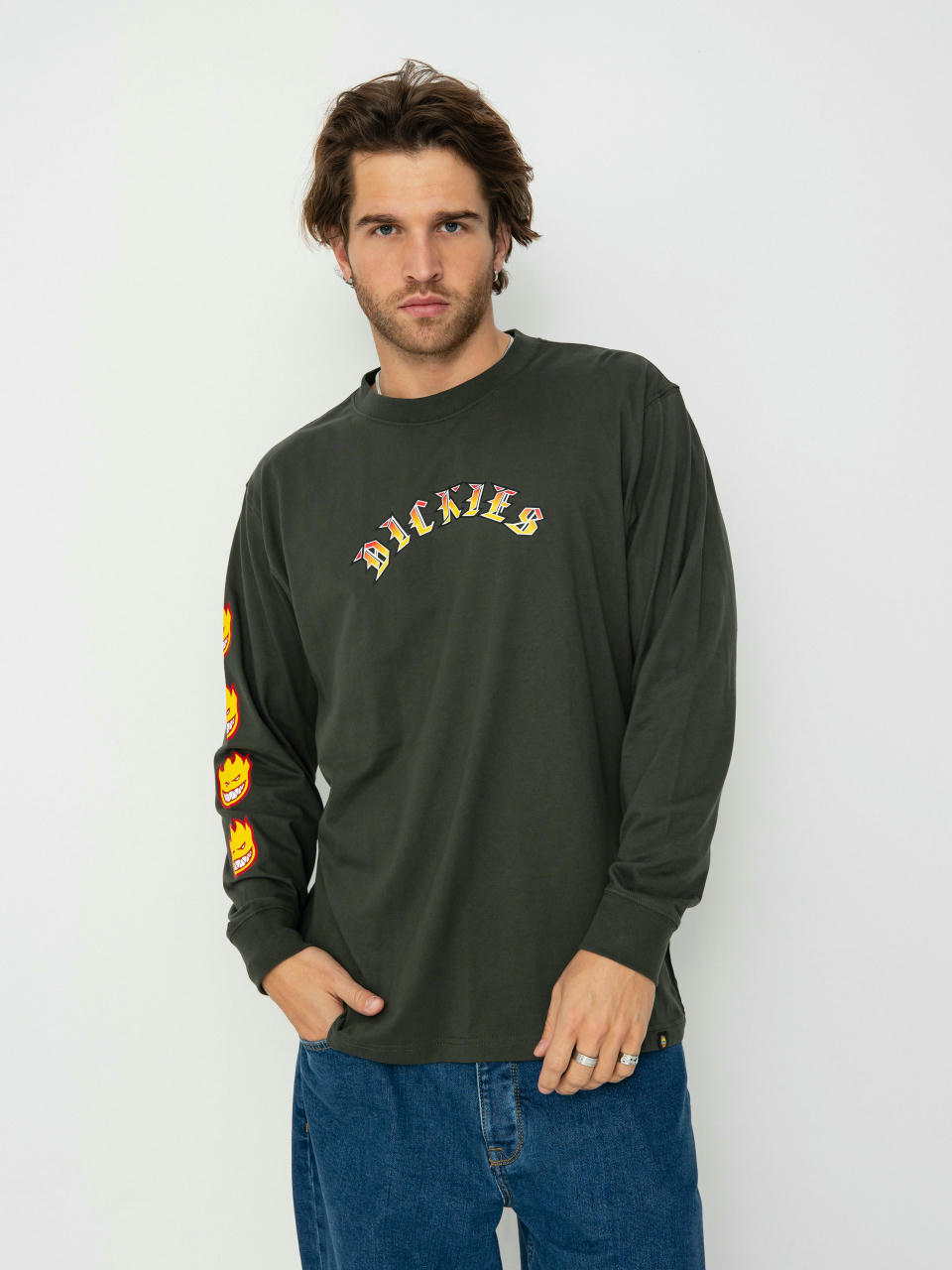 Блуза Dickies X Spitfire Long Sleeve (olive green)