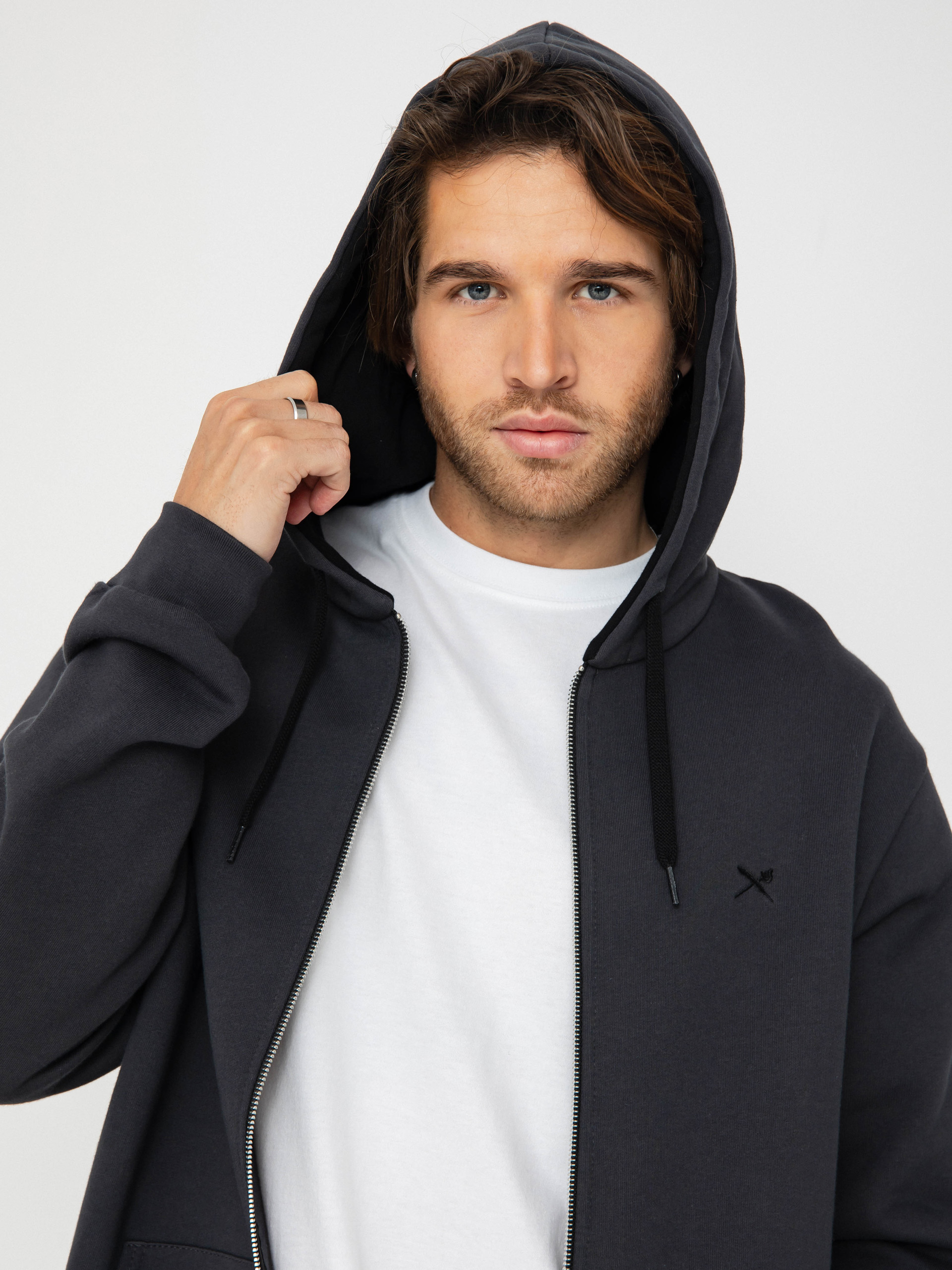 Суитшърт с качулка Iriedaily Mini Flag 2 ZHD (coal)