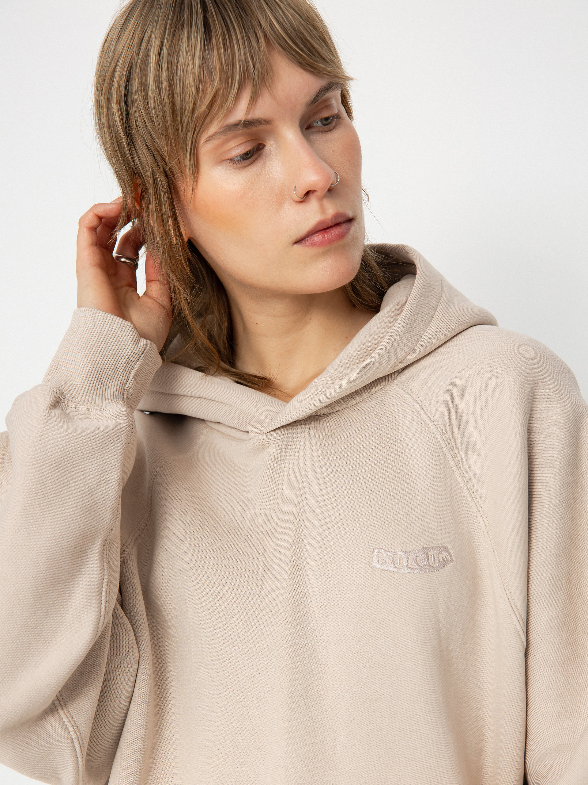 Суитшърт с качулка Volcom Pistol HD Wmn (mushroom)