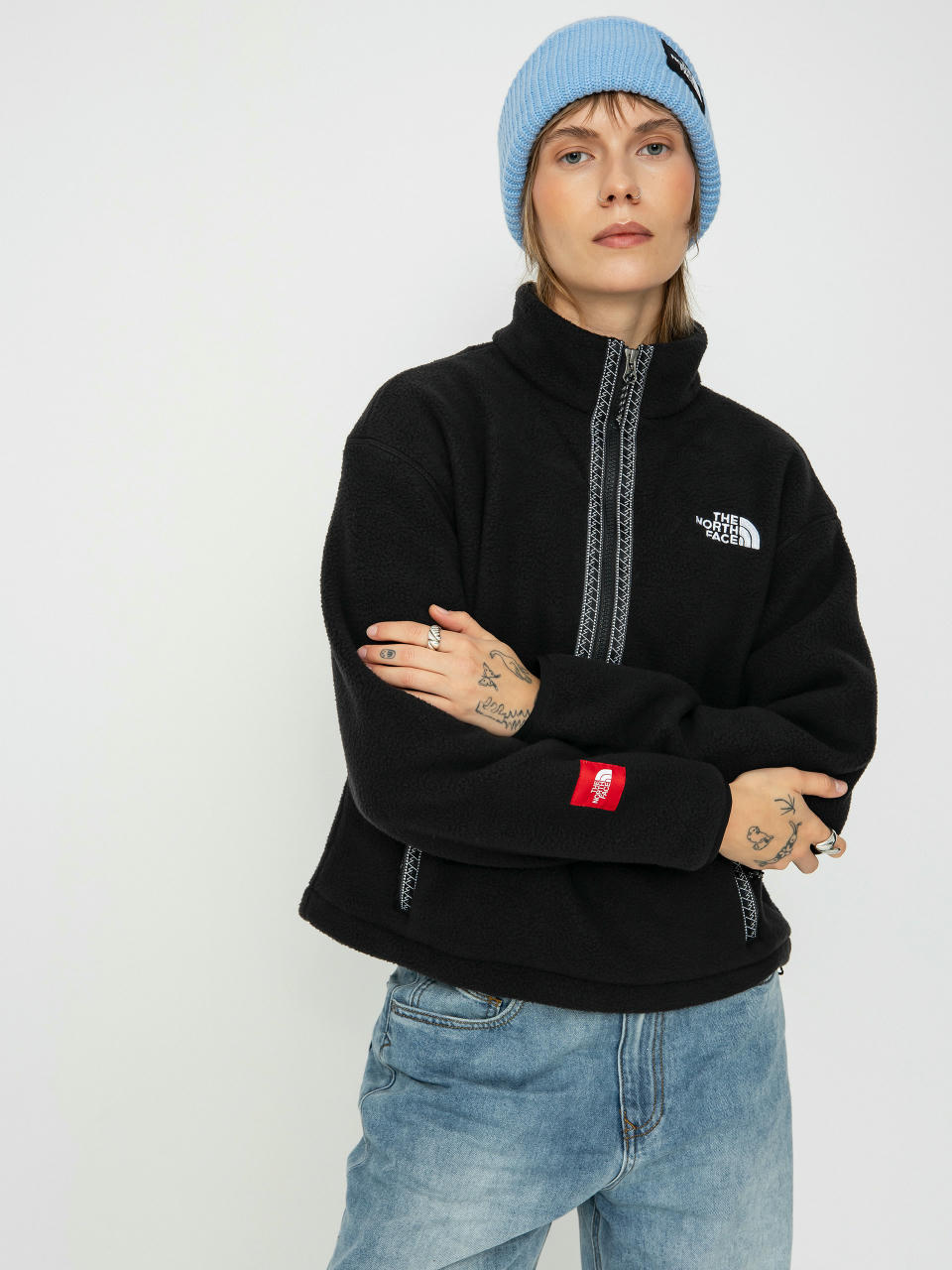 Дамски Поларени суитшърт The North Face Tnf Fleeski 1/4 Zip (tnf black)