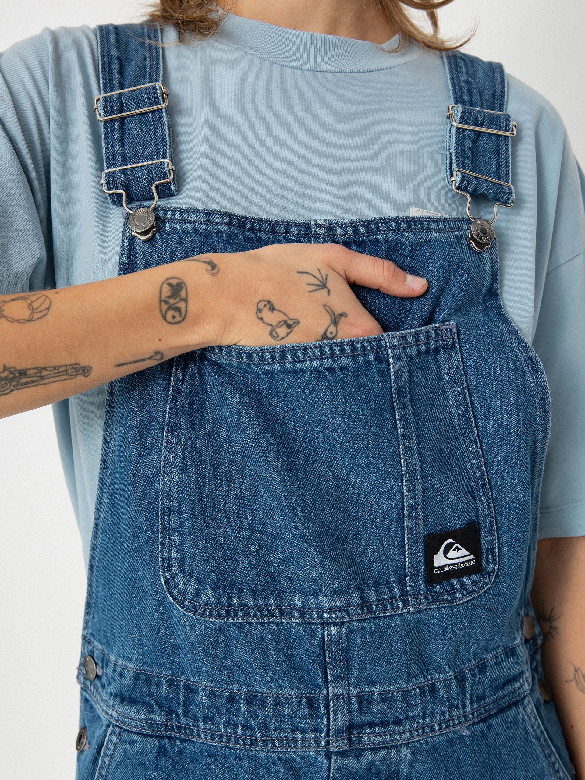 Панталони Quiksilver Uni Classic Denim Dungaree Wmn (estate blue)
