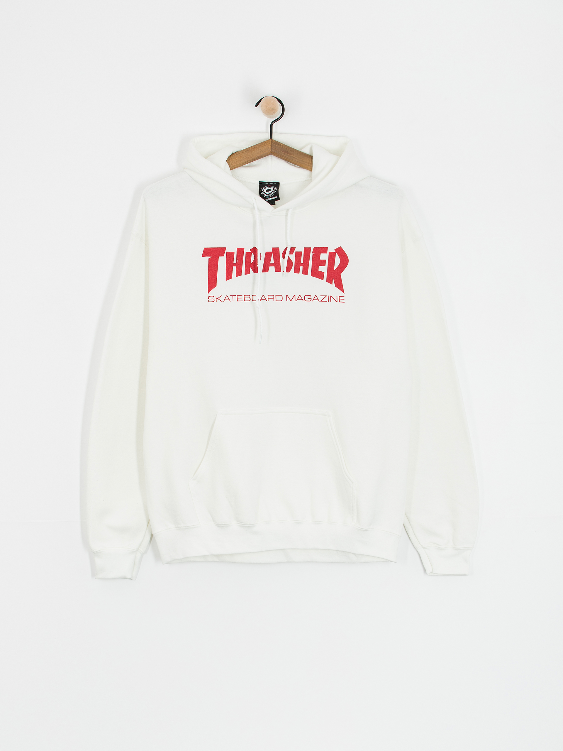 Суитшърт с качулка Thrasher Skate Mag HD (white/red)