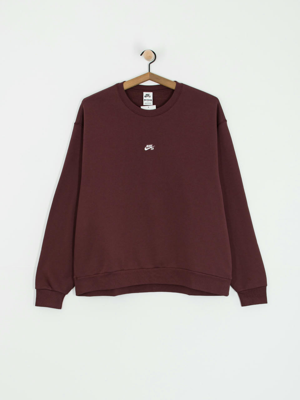 Суитшърт Nike SB Essential Logo Crew (burgundy crush/white)