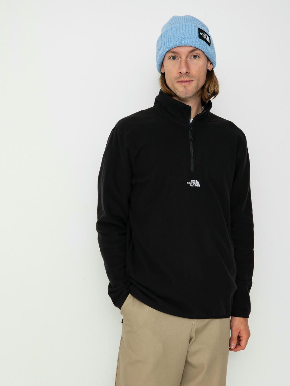 Мъжки Поларени суитшърт The North Face Glacier 1/4 Zip Embroidered Logo (tnf black npf)