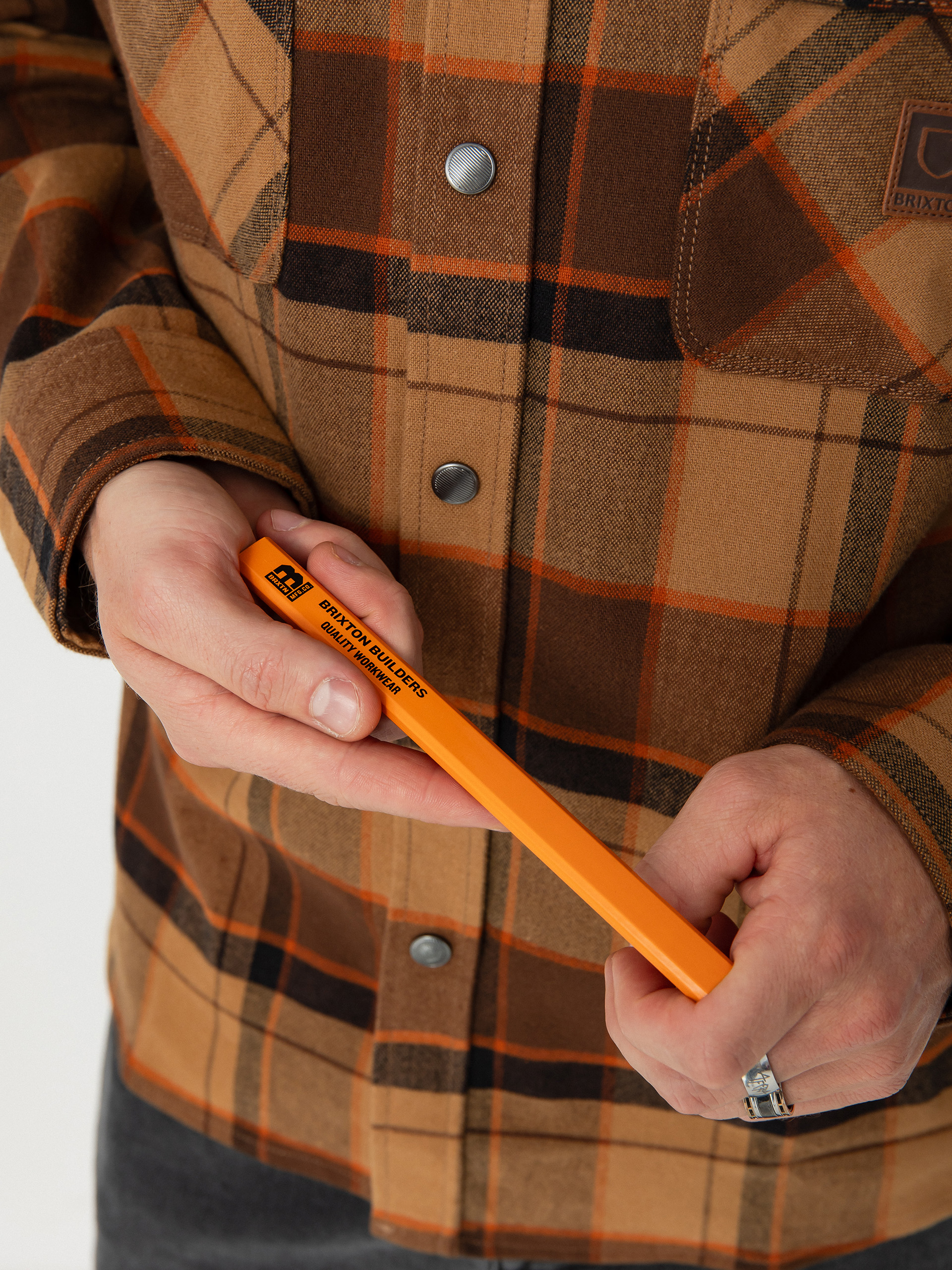 Риза Brixton Builders Bowery Str Wr Ls (burro brown/pinecone brown/bla)